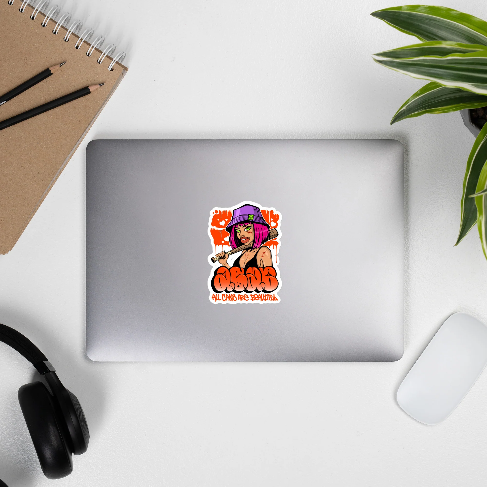 ACAB Girl Graffiti Sticker - Image 2