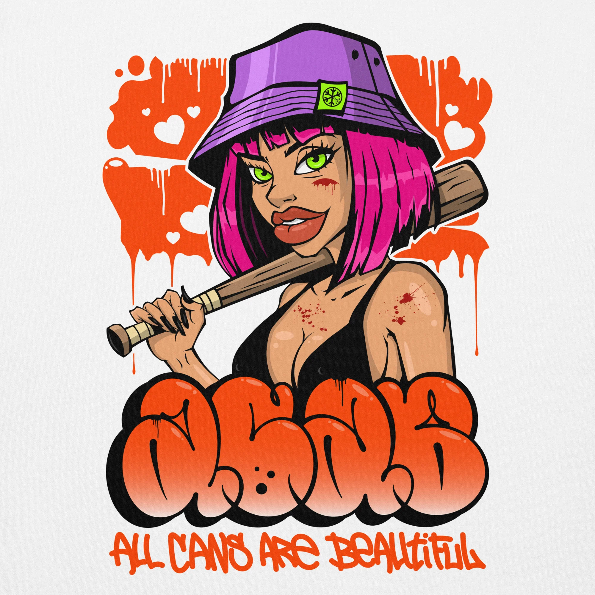 ACAB Girl Graffiti Sweatshirt - Image 44