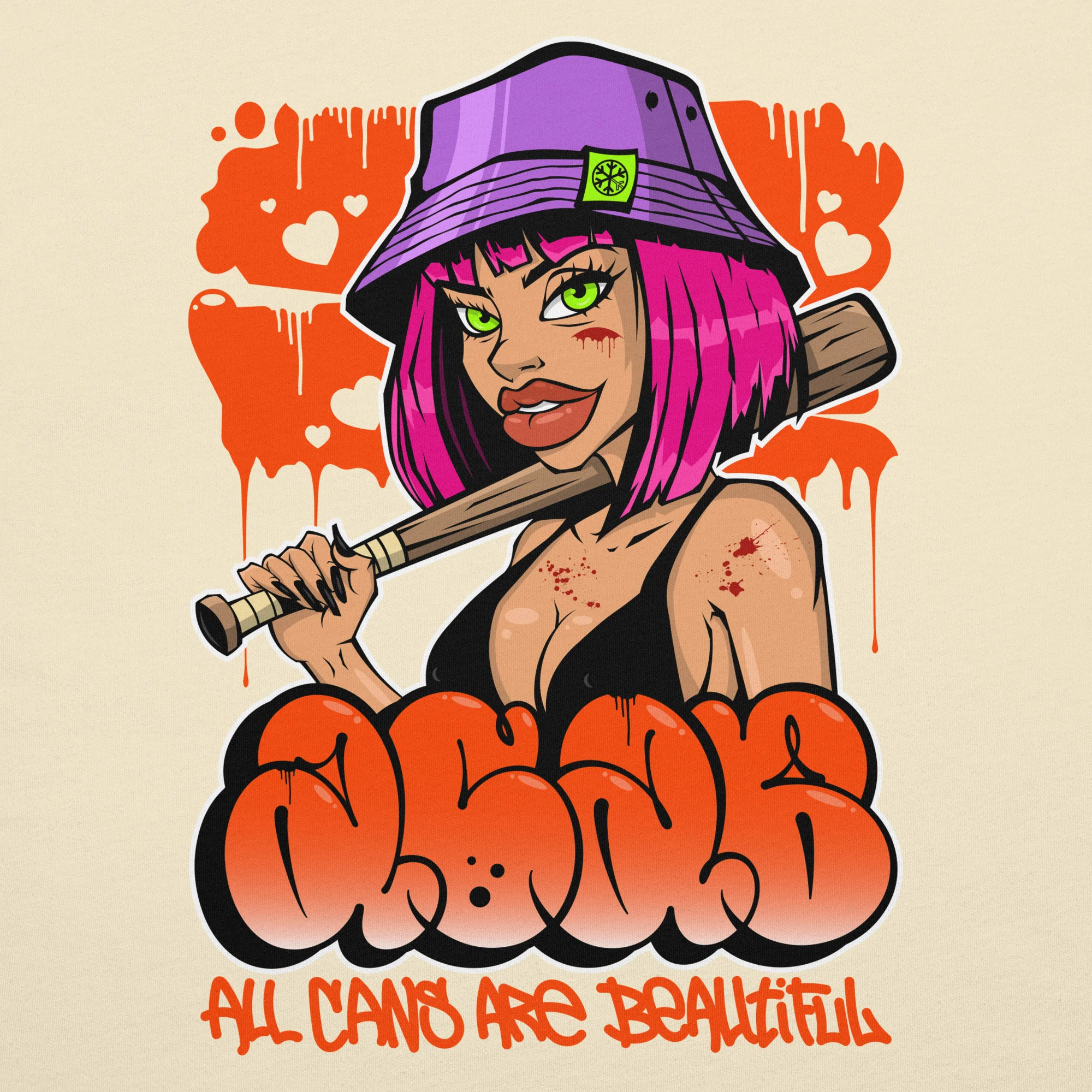 ACAB Girl Graffiti Tee - Image 44