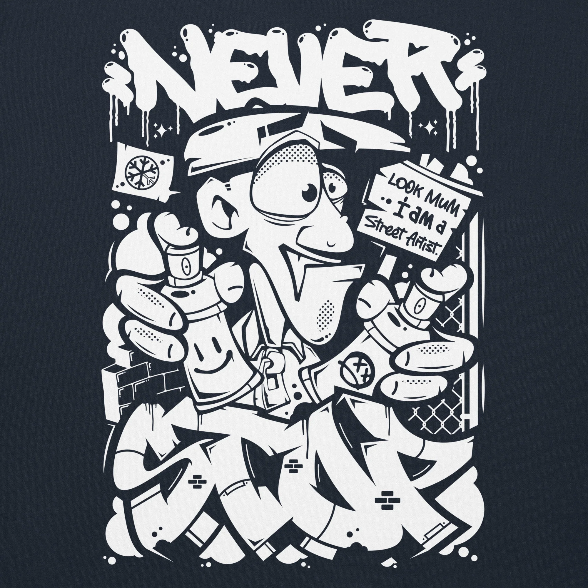 Never Stop Graffiti Character Hoodie - Image 16