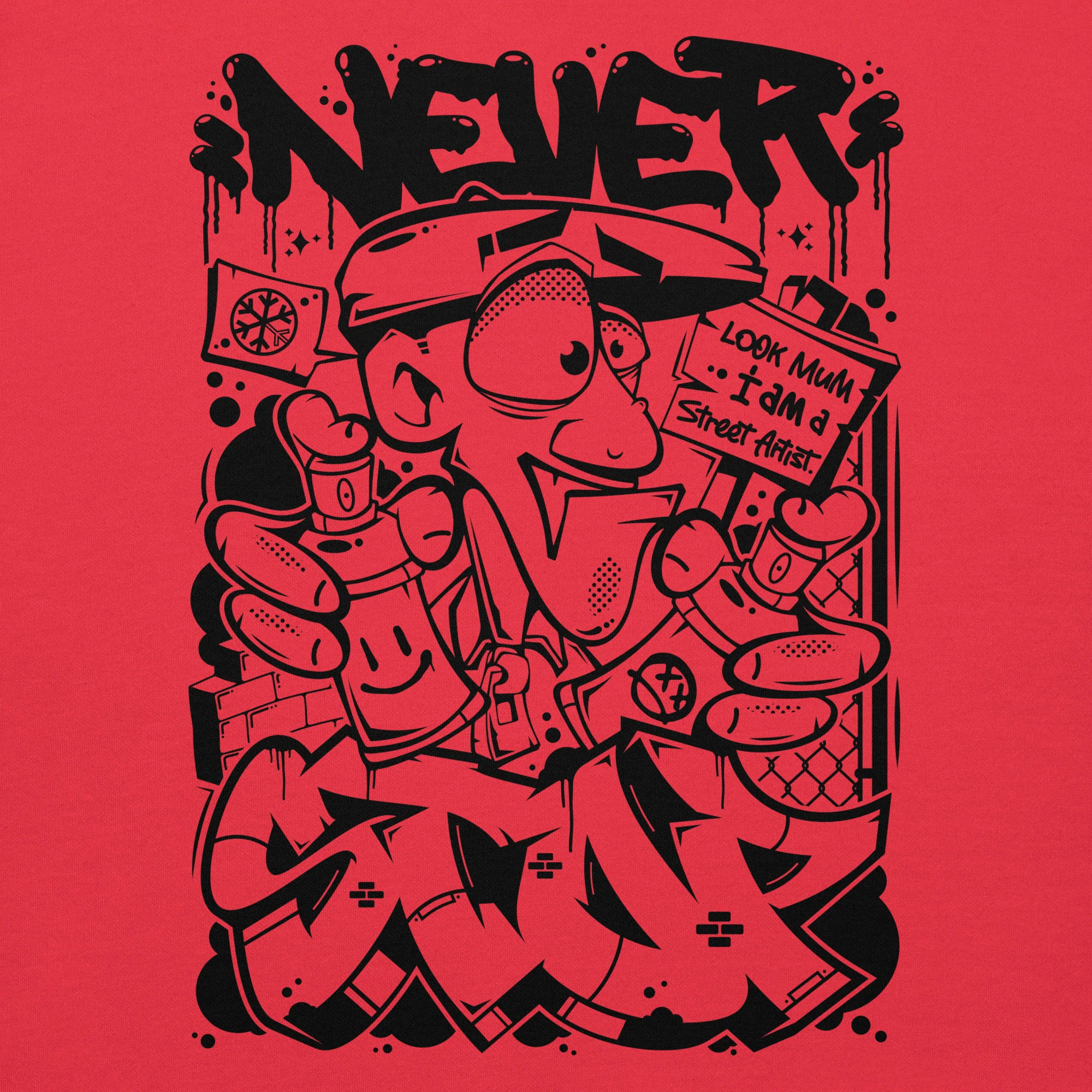 Never Stop Graffiti Character Hoodie - Image 37