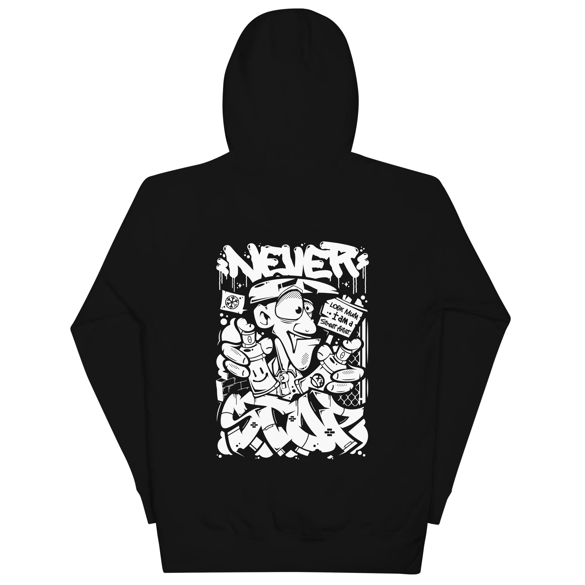 Never Stop Graffiti Character Hoodie - Image 8
