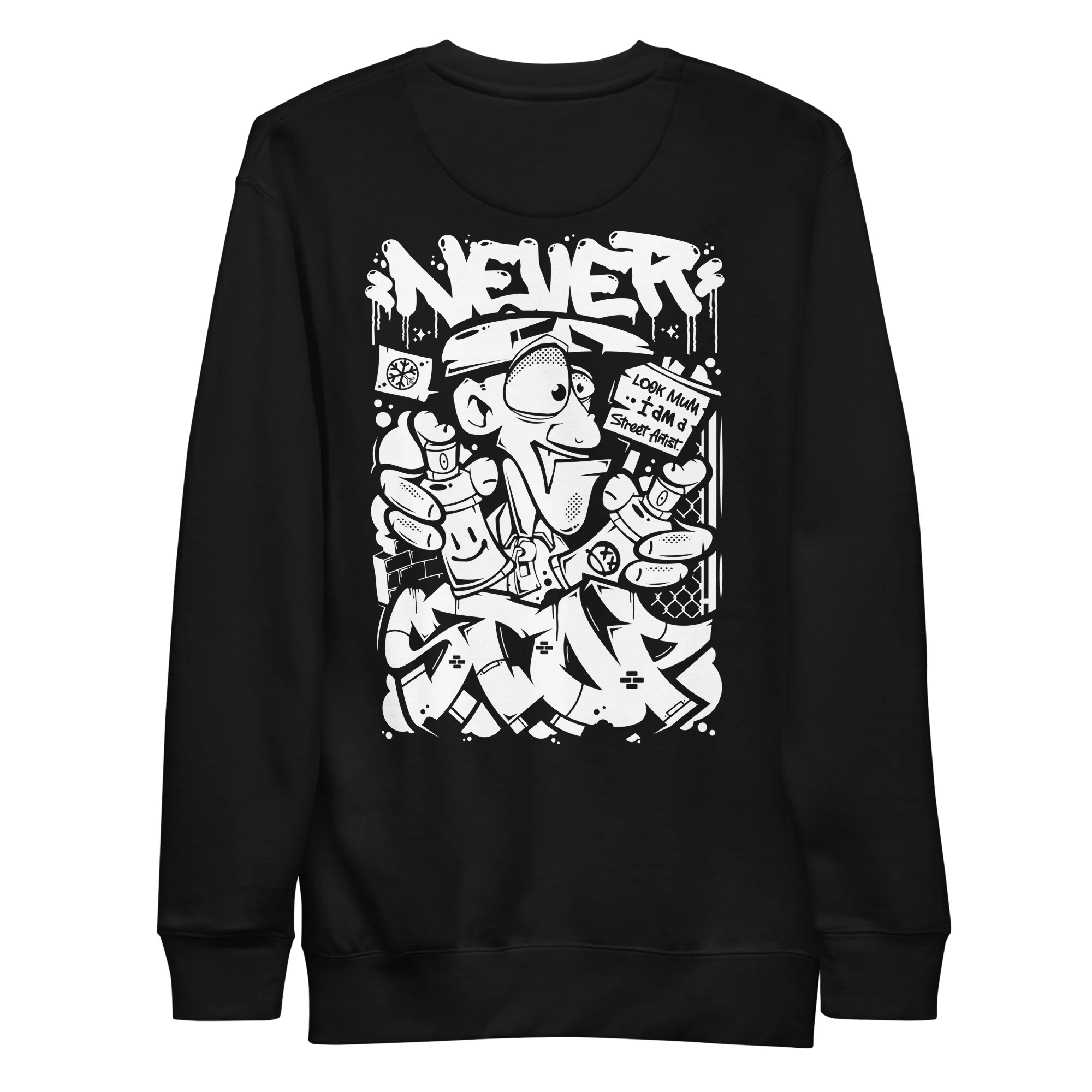 Never Stop Graffiti Character Sweatshirt