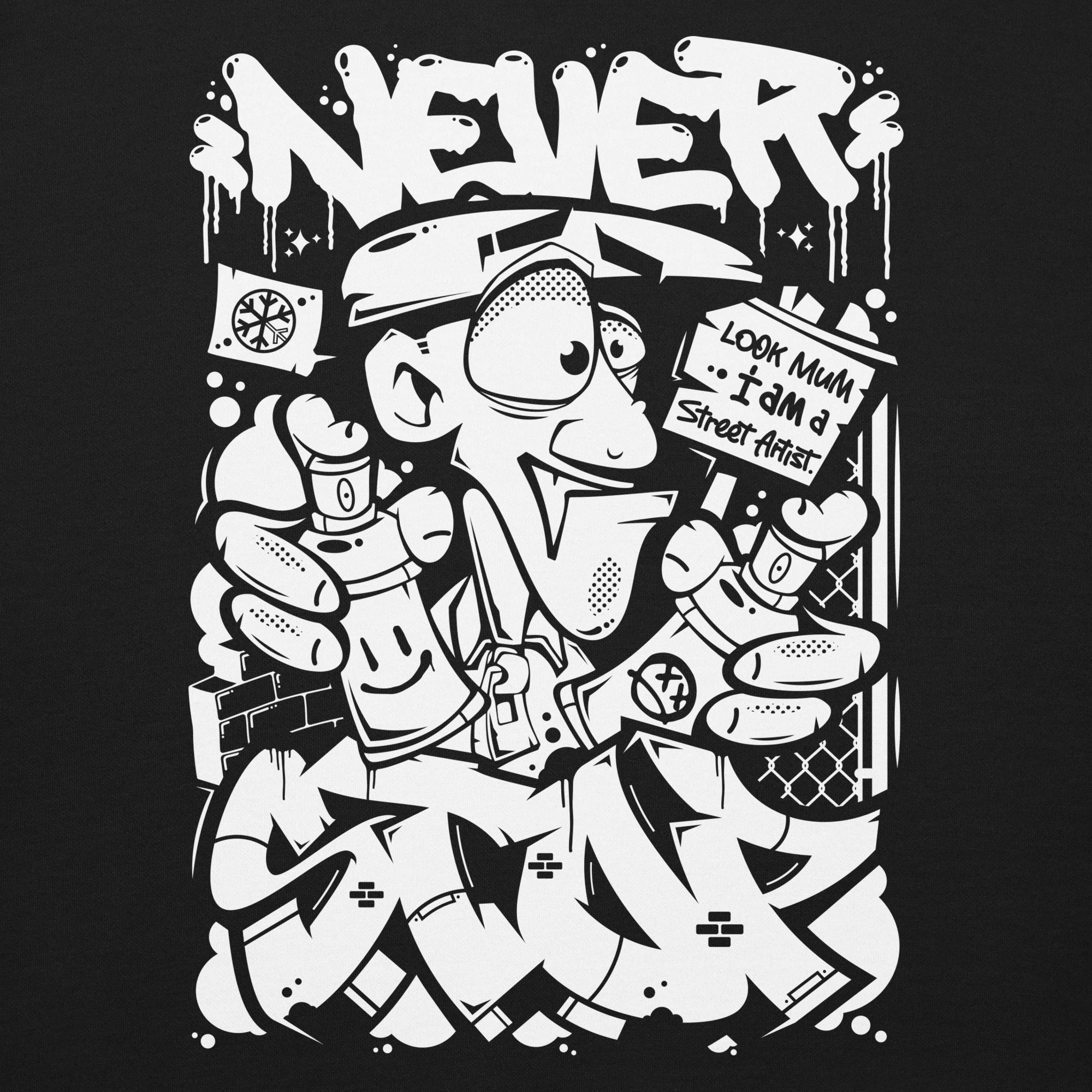 Never Stop Graffiti Character Sweatshirt - Image 2