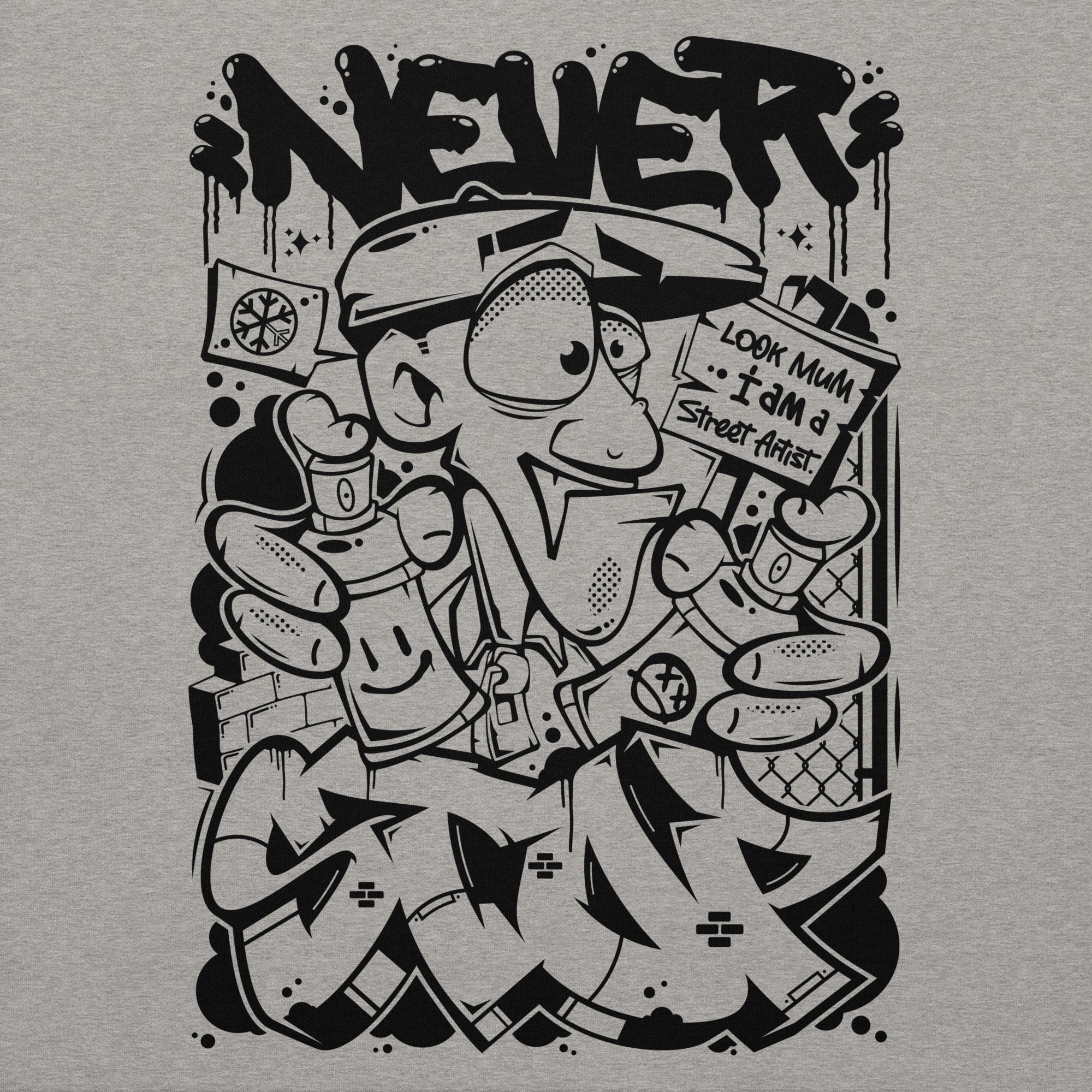 Never Stop Graffiti Character Sweatshirt - Image 23
