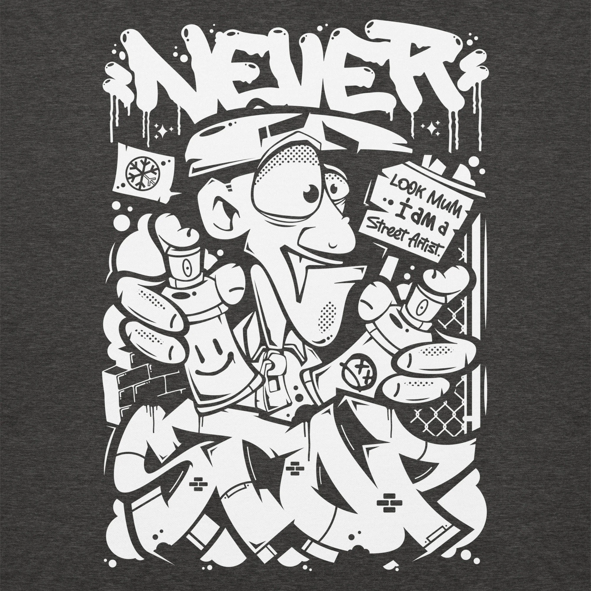Never Stop Graffiti Character Sweatshirt - Image 44