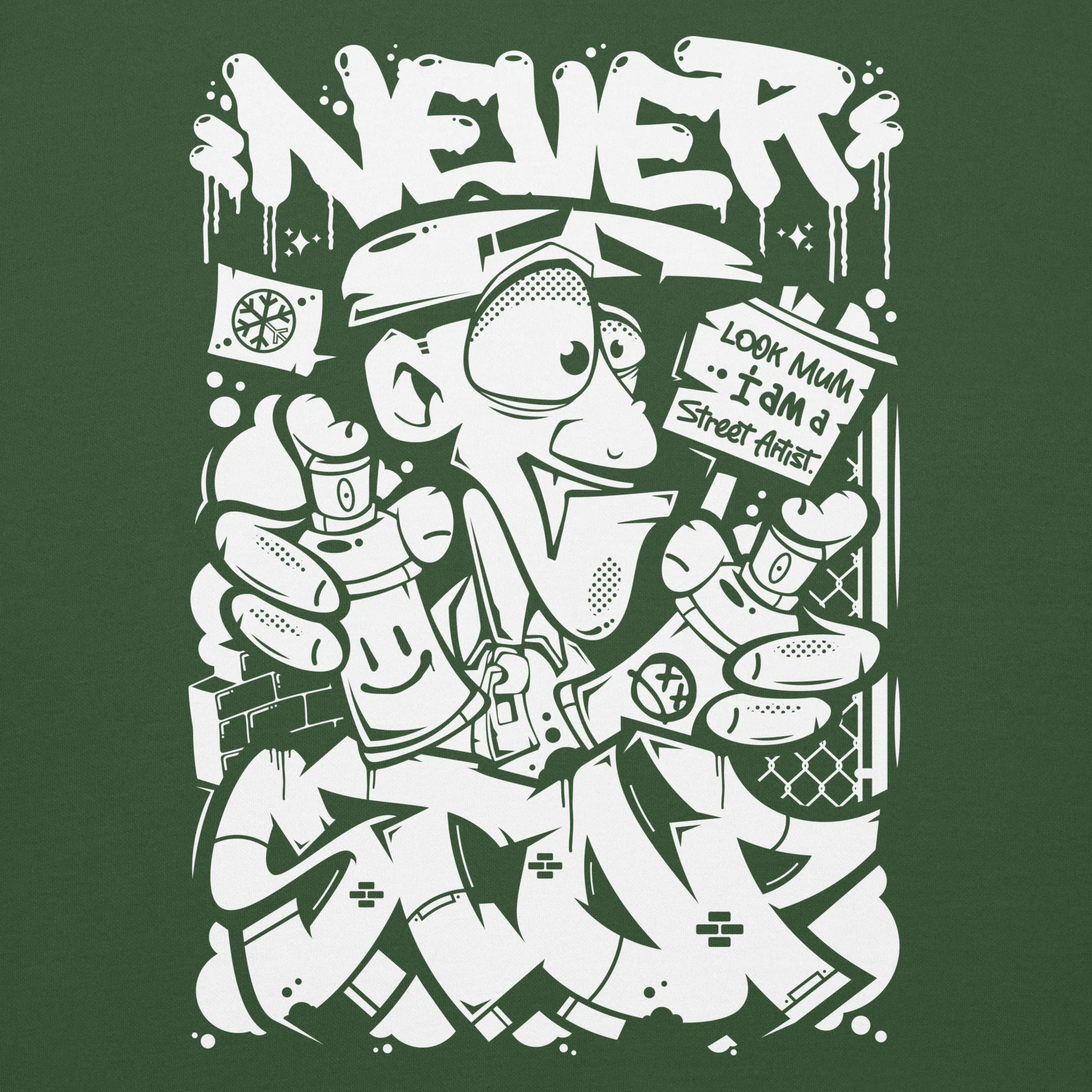 Never Stop Graffiti Character Sweatshirt - Image 51