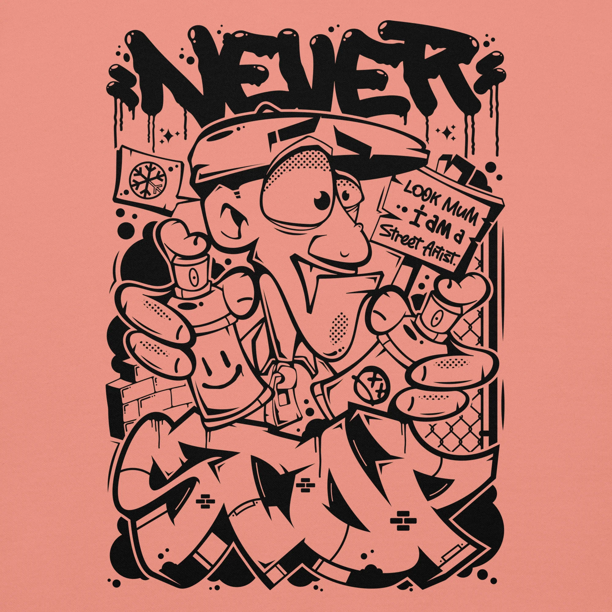 Never Stop Graffiti Character Sweatshirt - Image 9