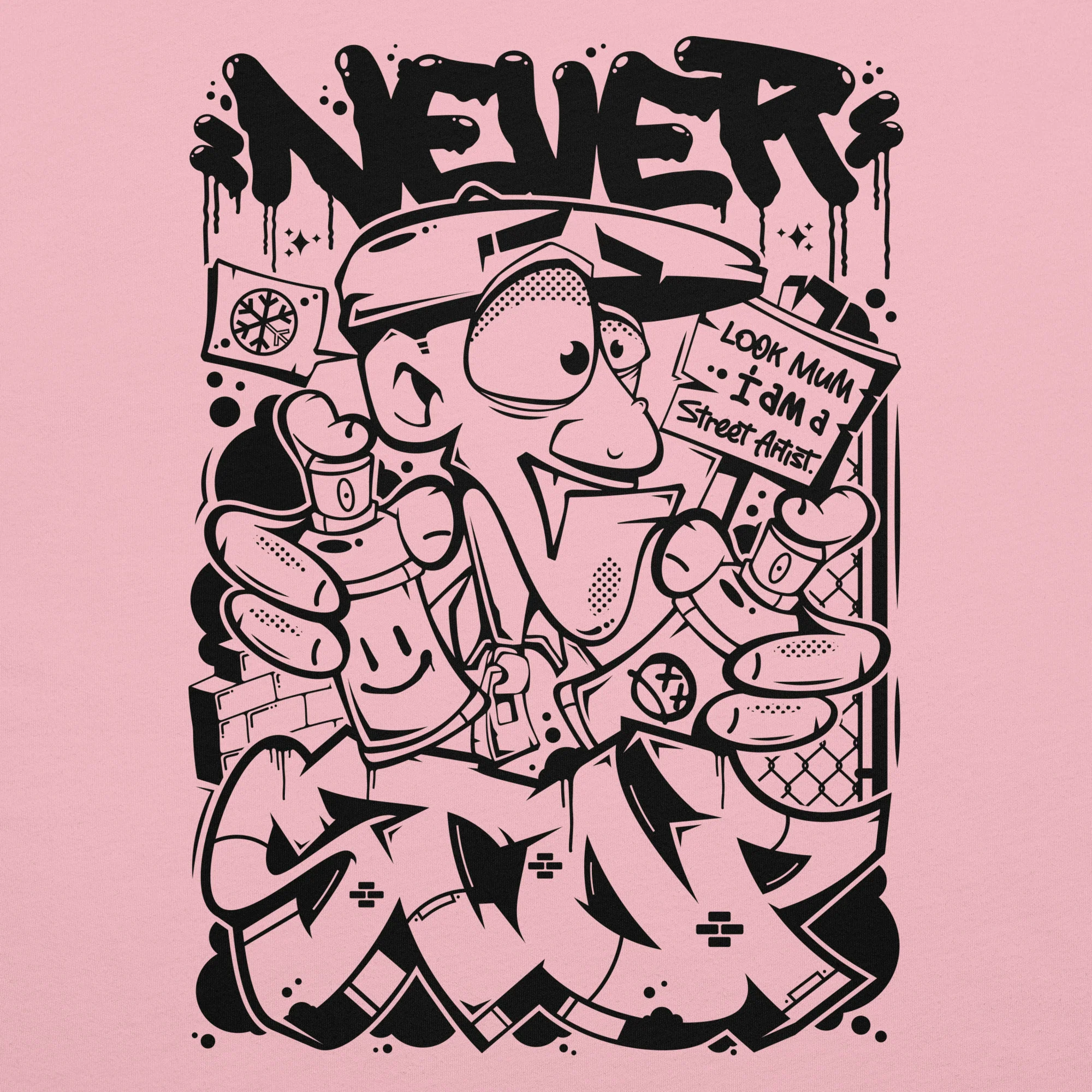 Never Stop Graffiti Character Tee - Image 45