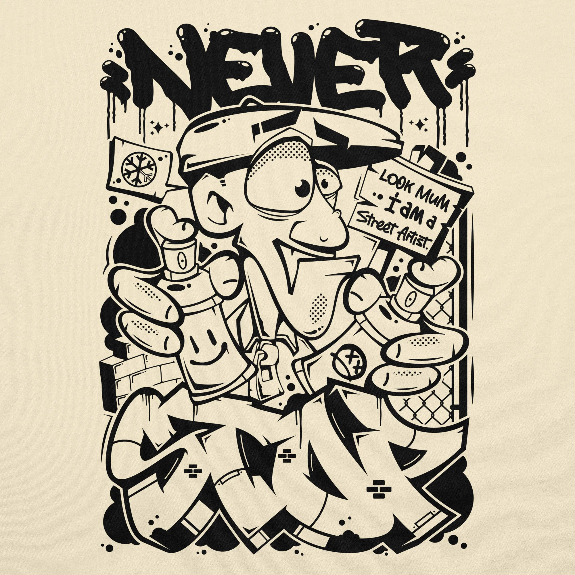 Never Stop Graffiti Character Tee - Image 52