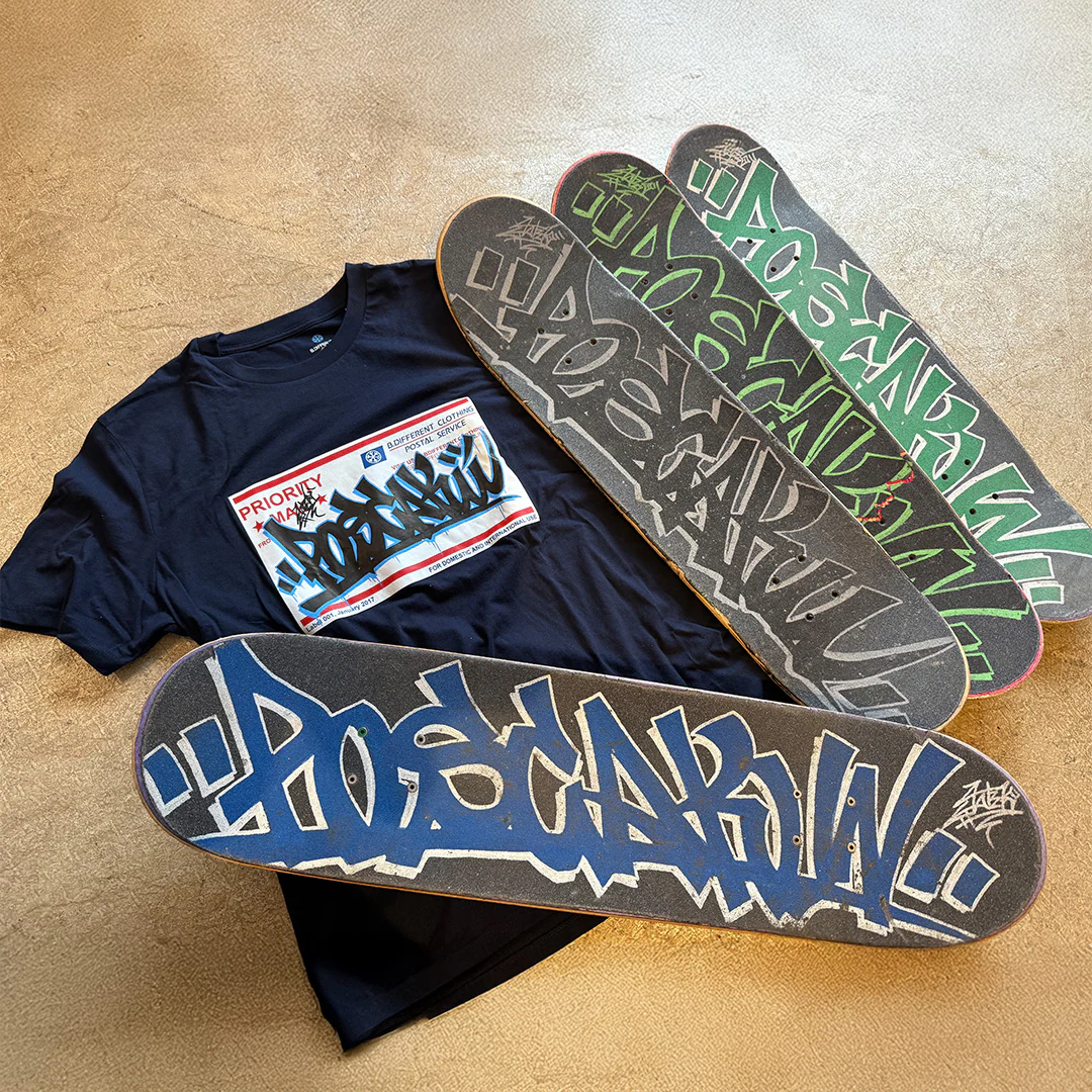 Priority Mail Sticker Graffiti Tee - Image 10