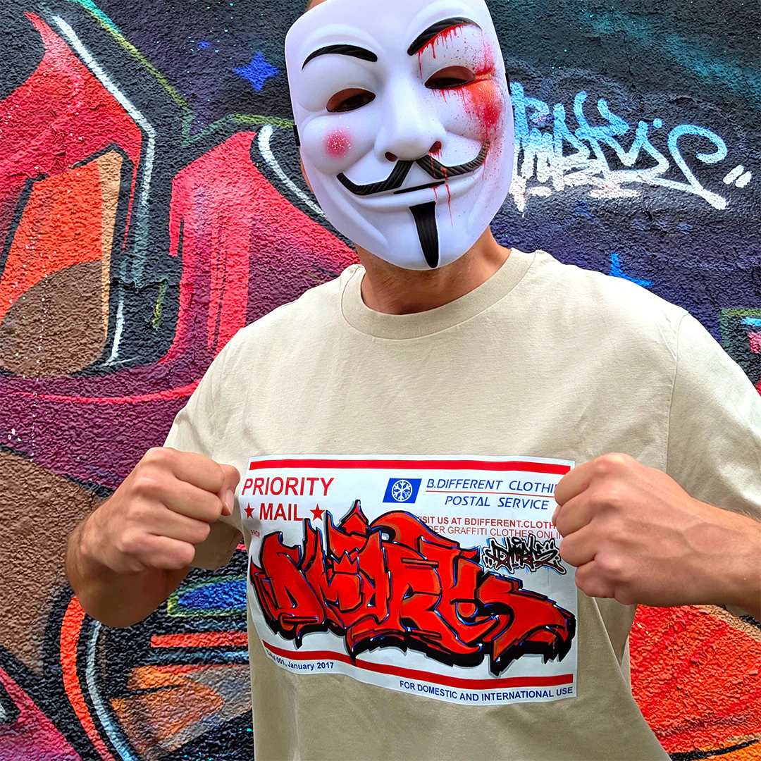 Priority Mail Sticker Graffiti Tee - Image 19