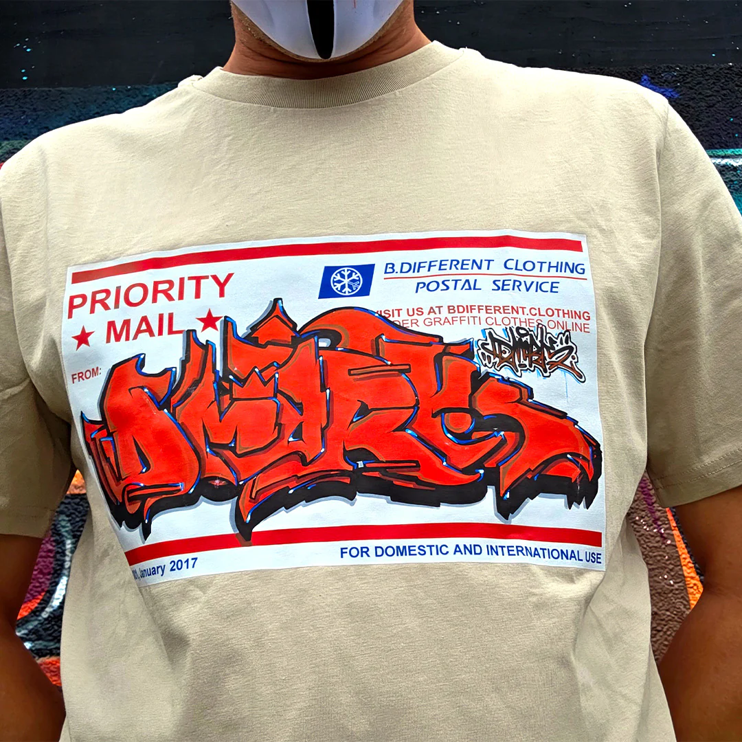 Priority Mail Sticker Graffiti Tee - Image 21