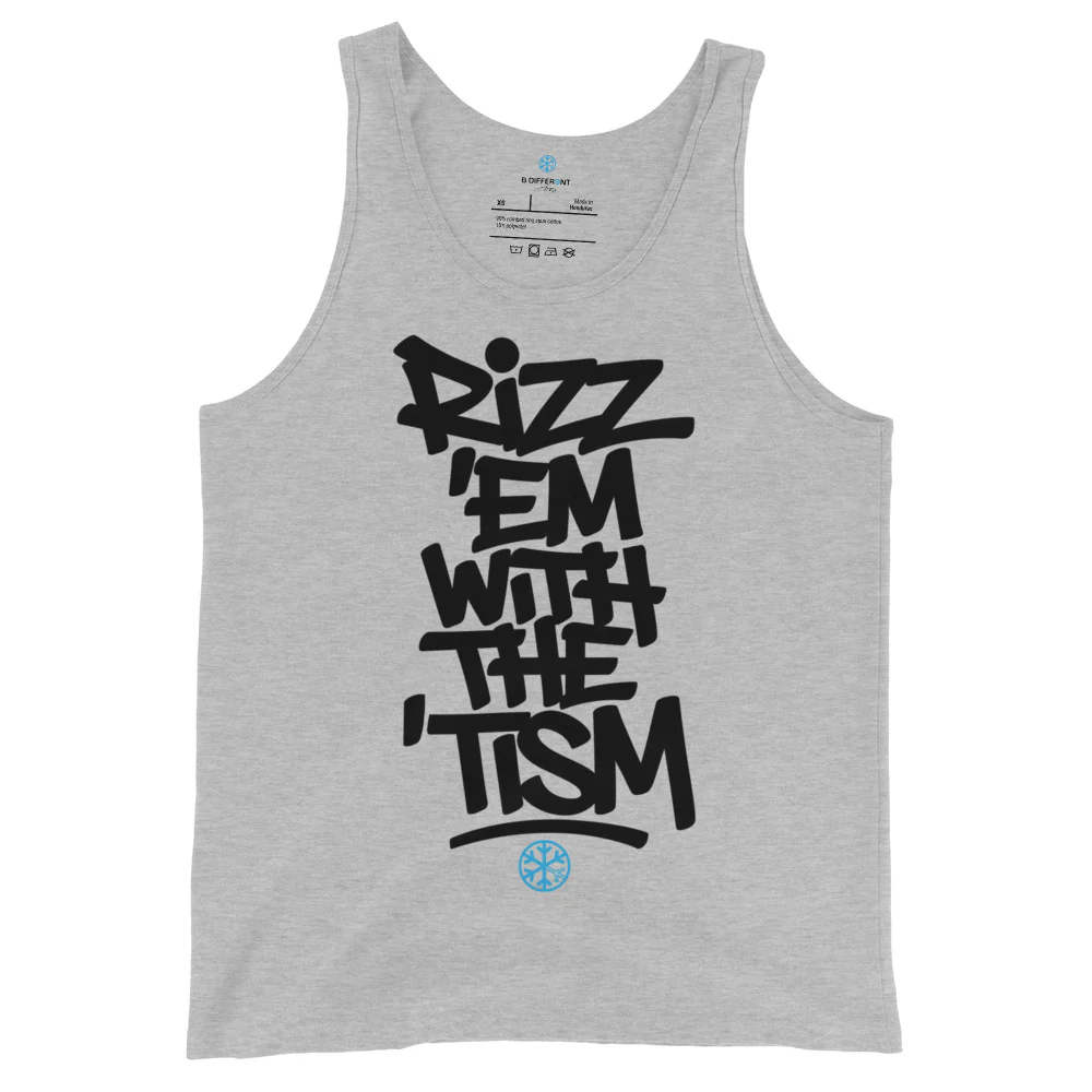 Rizz 'Em With The 'Tism Graffiti Tank Top - Image 11
