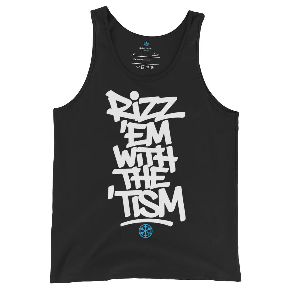 Rizz 'Em With The 'Tism Graffiti Tank Top - Image 3