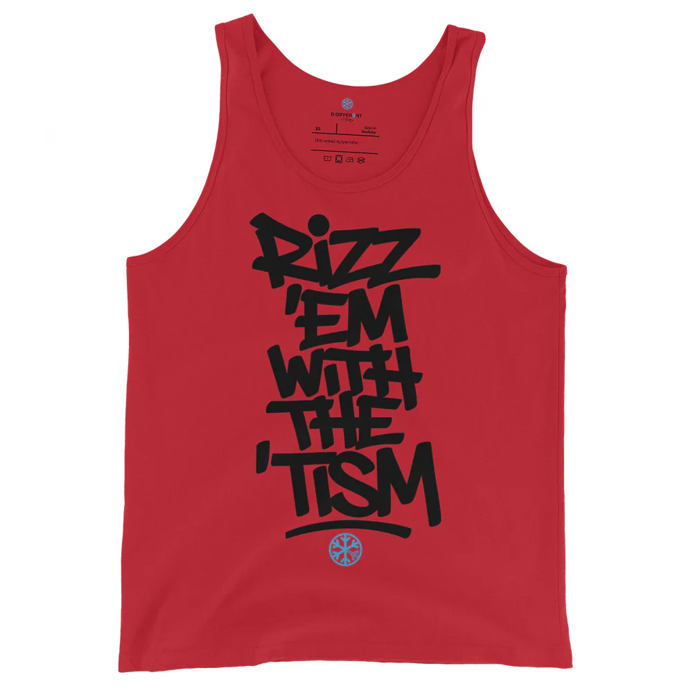 Rizz 'Em With The 'Tism Graffiti Tank Top - Image 7
