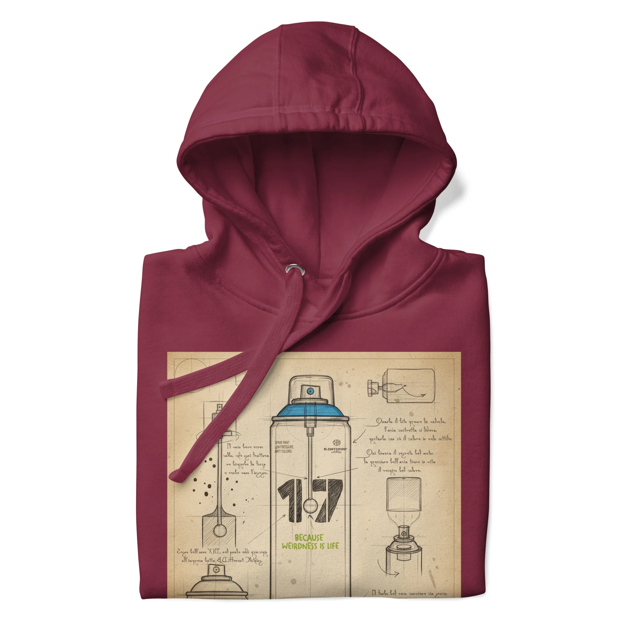 Spray Can Sketch Graffiti Hoodie - Image 3