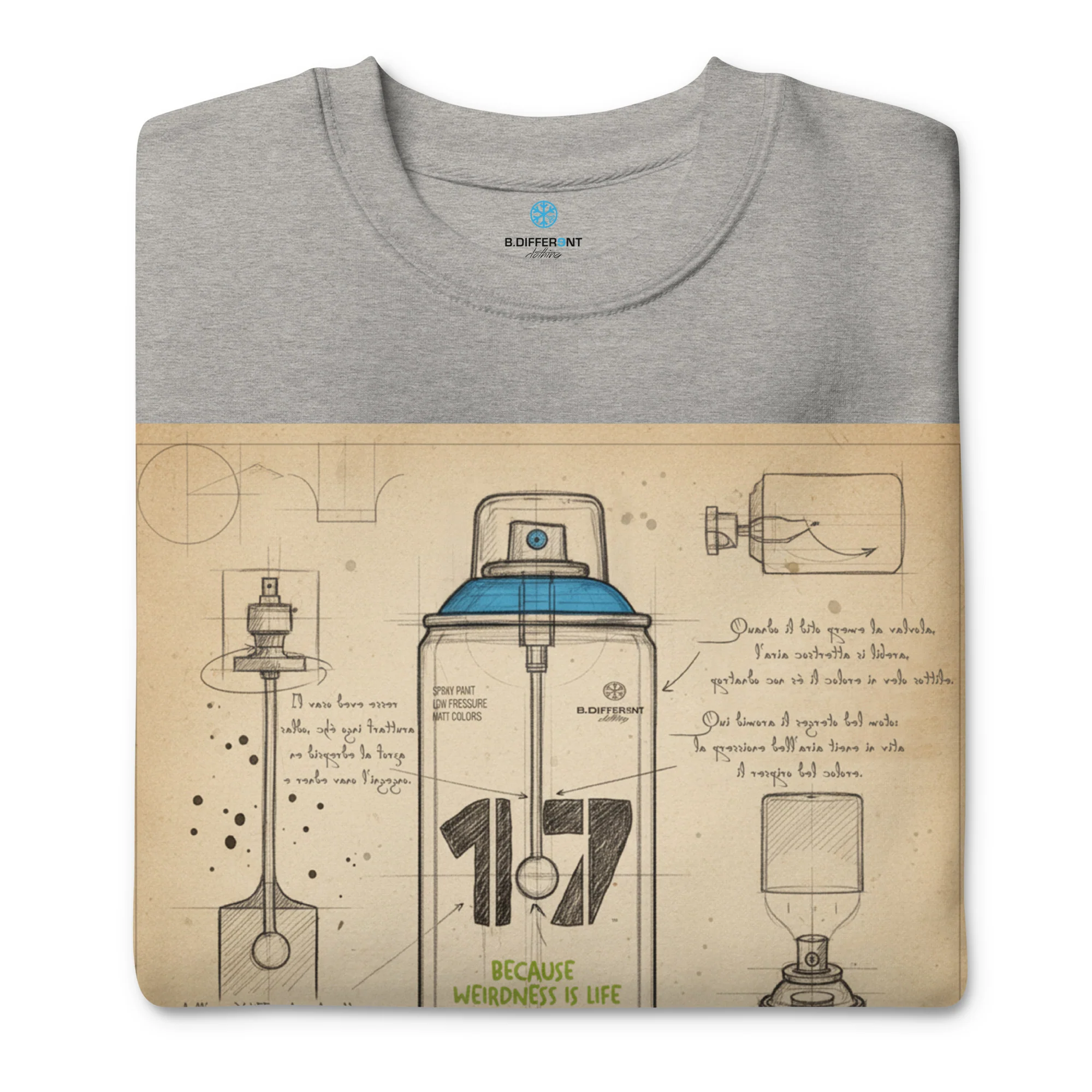 Spray Can Sketch Graffiti Sweatshirt - Image 10