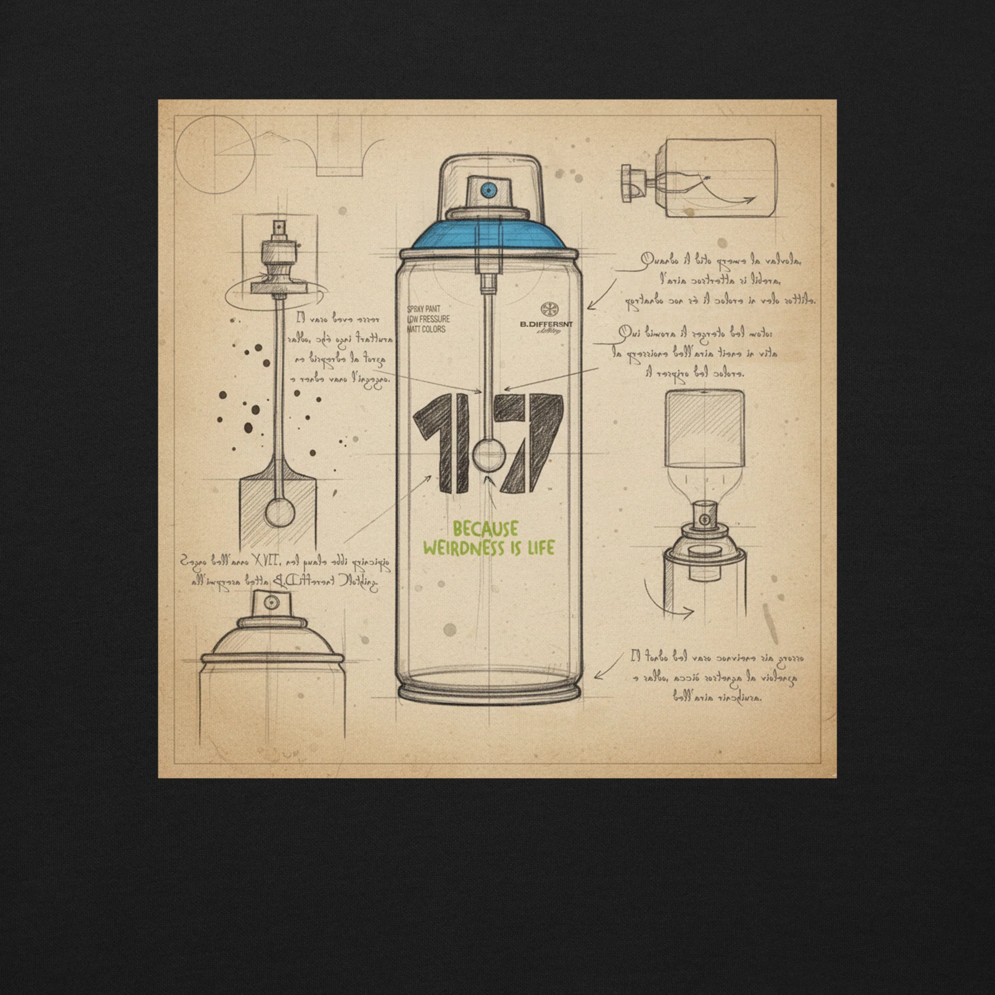 Spray Can Sketch Graffiti Sweatshirt - Image 3