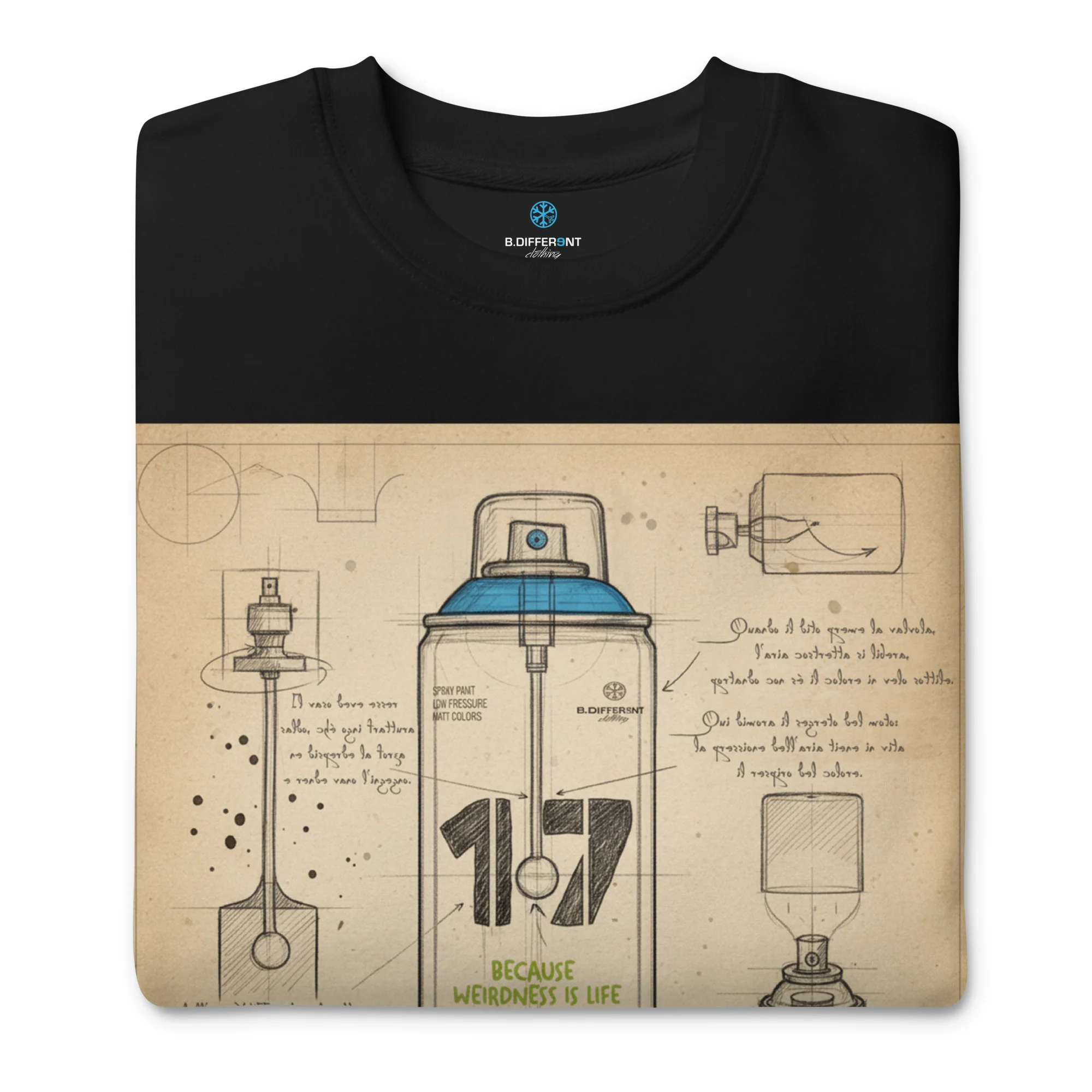 Spray Can Sketch Graffiti Sweatshirt - Image 4