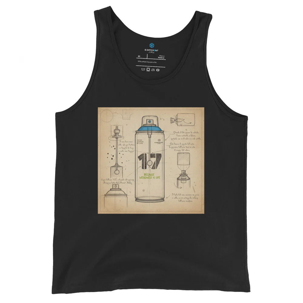 Spray Can Sketch Graffiti Tank Top - Image 3