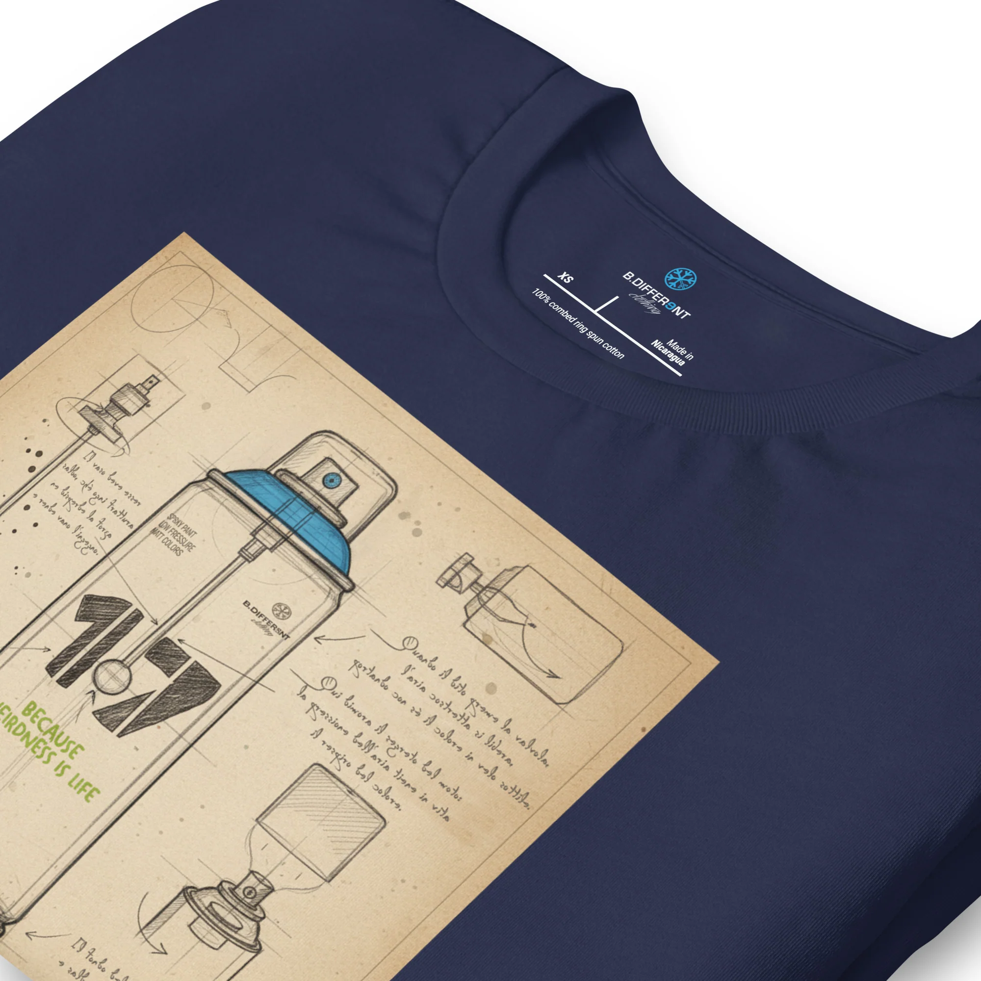 Spray Can Sketch Graffiti Tee - Image 12