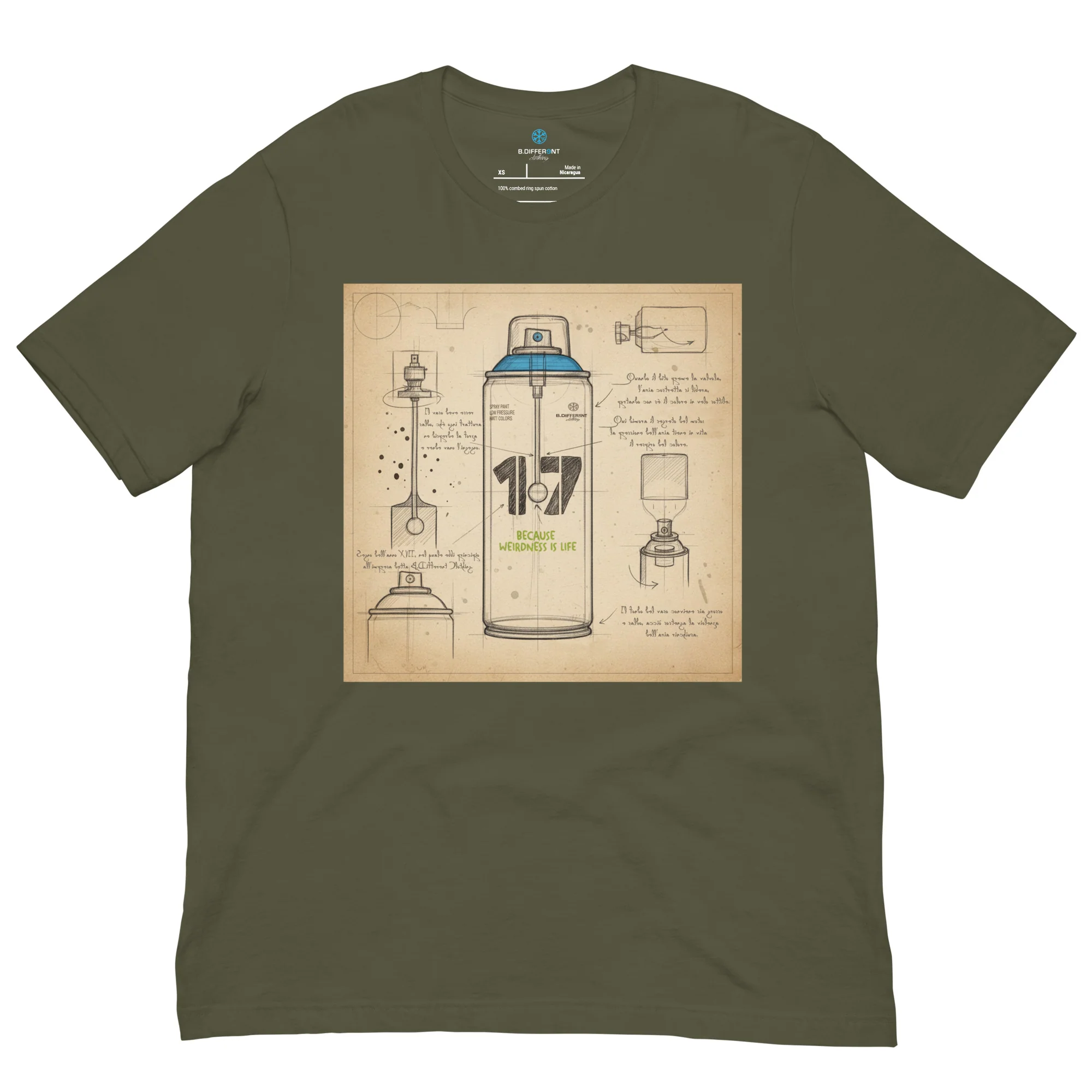 Spray Can Sketch Graffiti Tee - Image 14