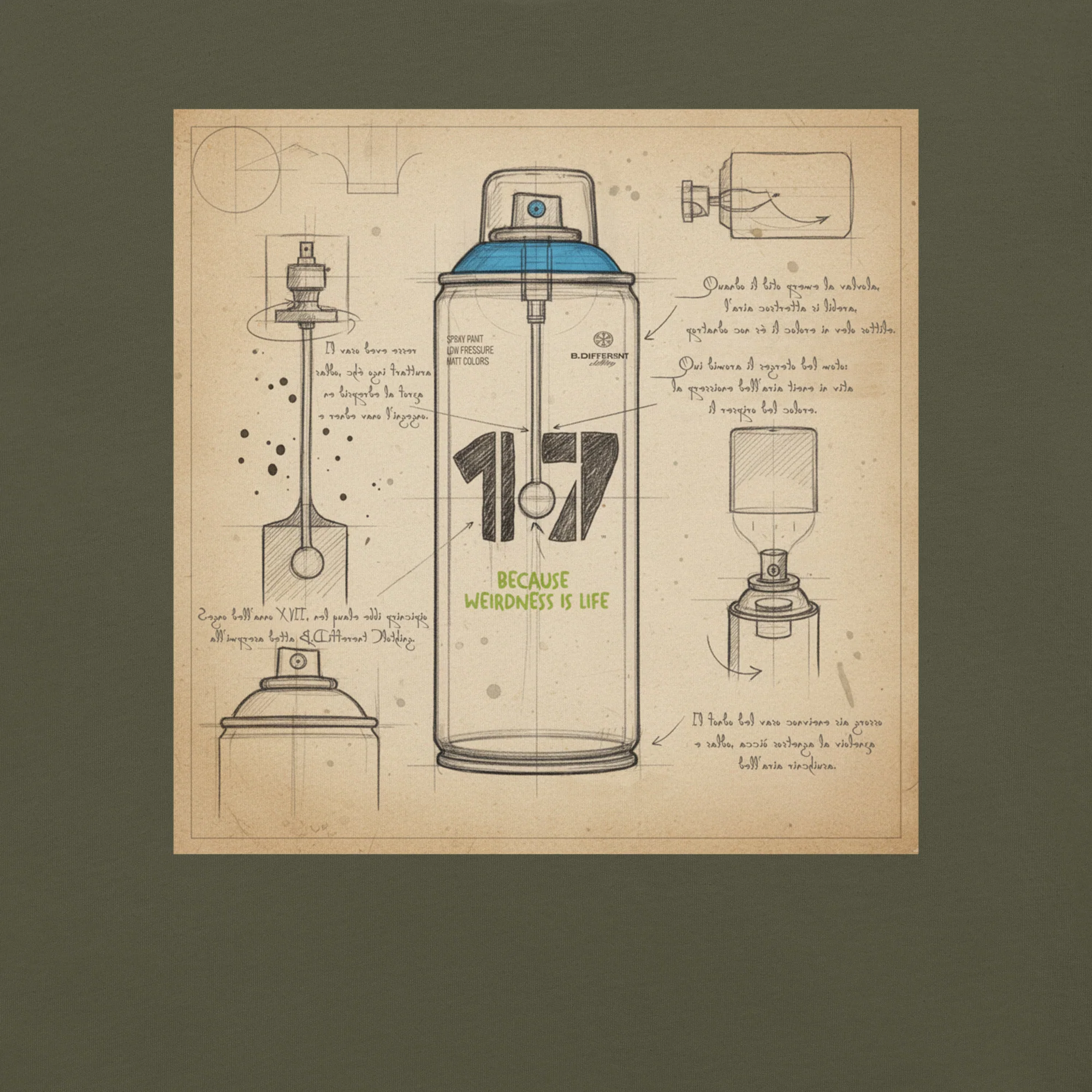 Spray Can Sketch Graffiti Tee - Image 15