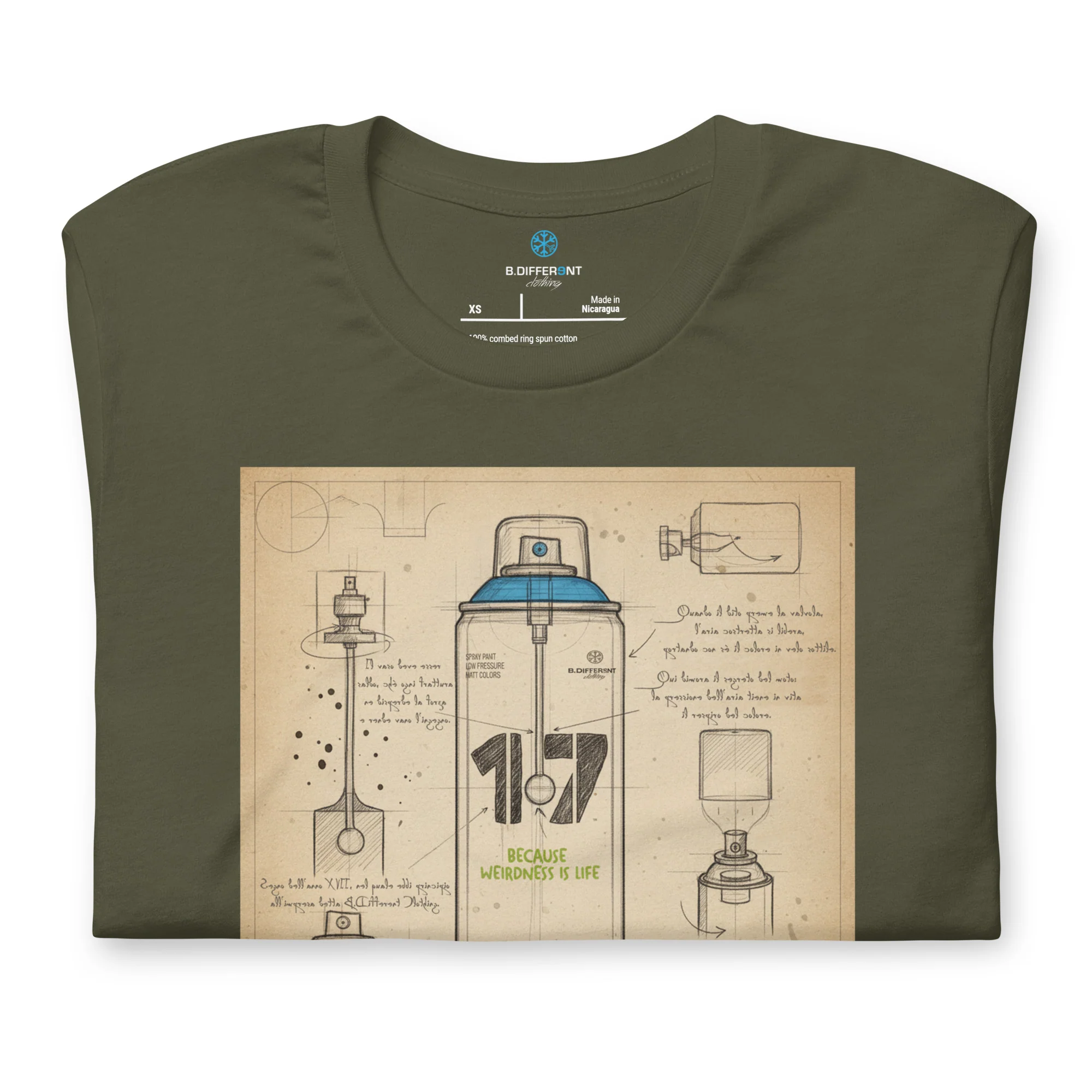 Spray Can Sketch Graffiti Tee - Image 16