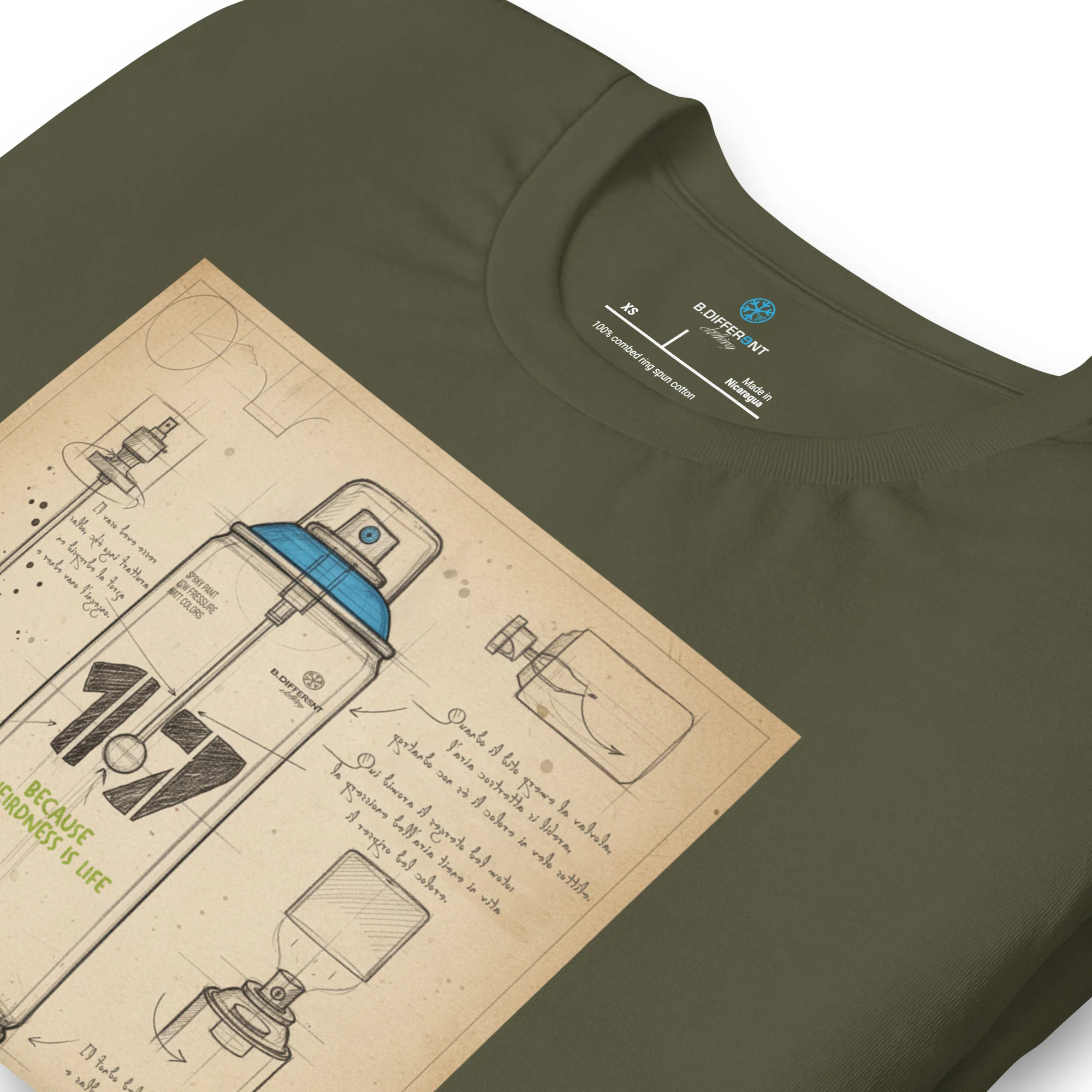 Spray Can Sketch Graffiti Tee - Image 18