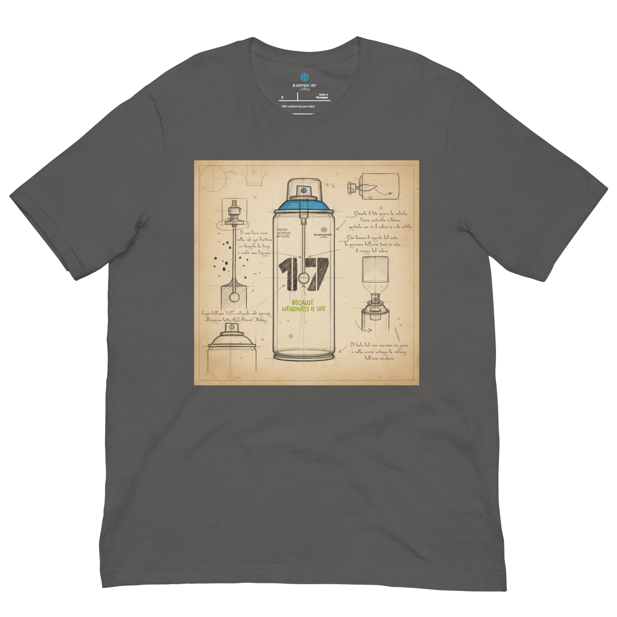 Spray Can Sketch Graffiti Tee - Image 20