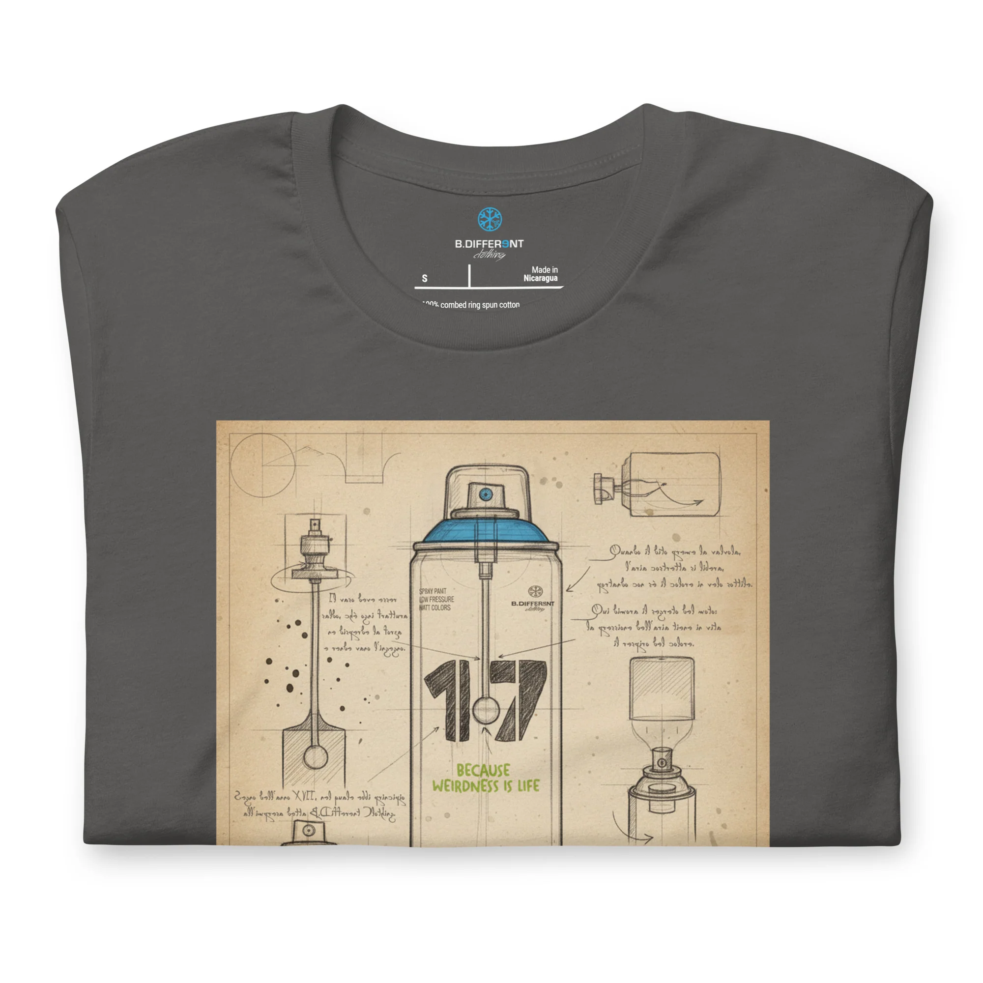 Spray Can Sketch Graffiti Tee - Image 22
