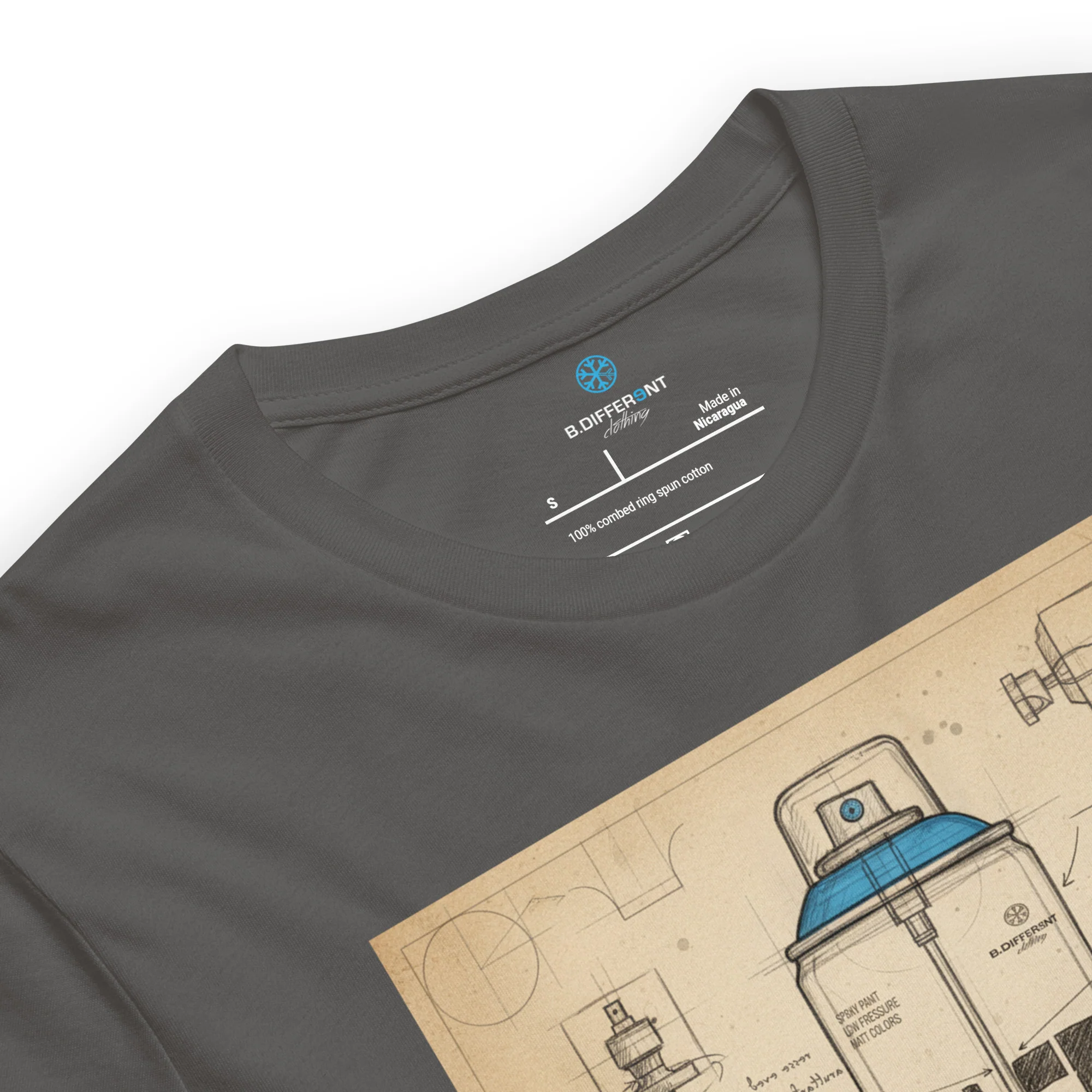 Spray Can Sketch Graffiti Tee - Image 23