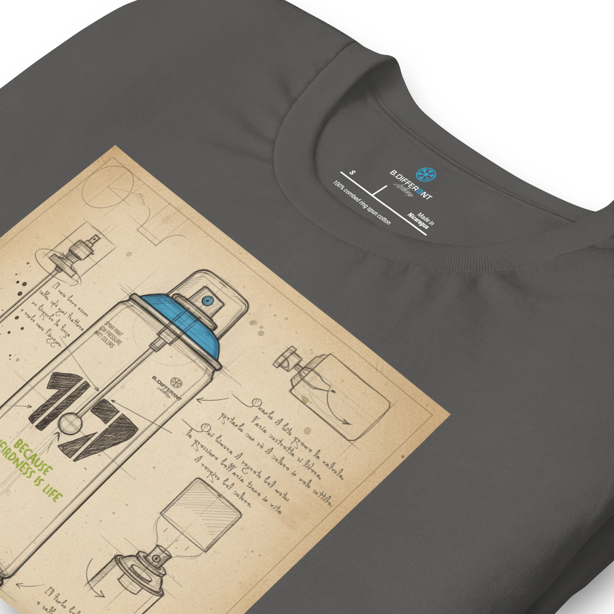 Spray Can Sketch Graffiti Tee - Image 25