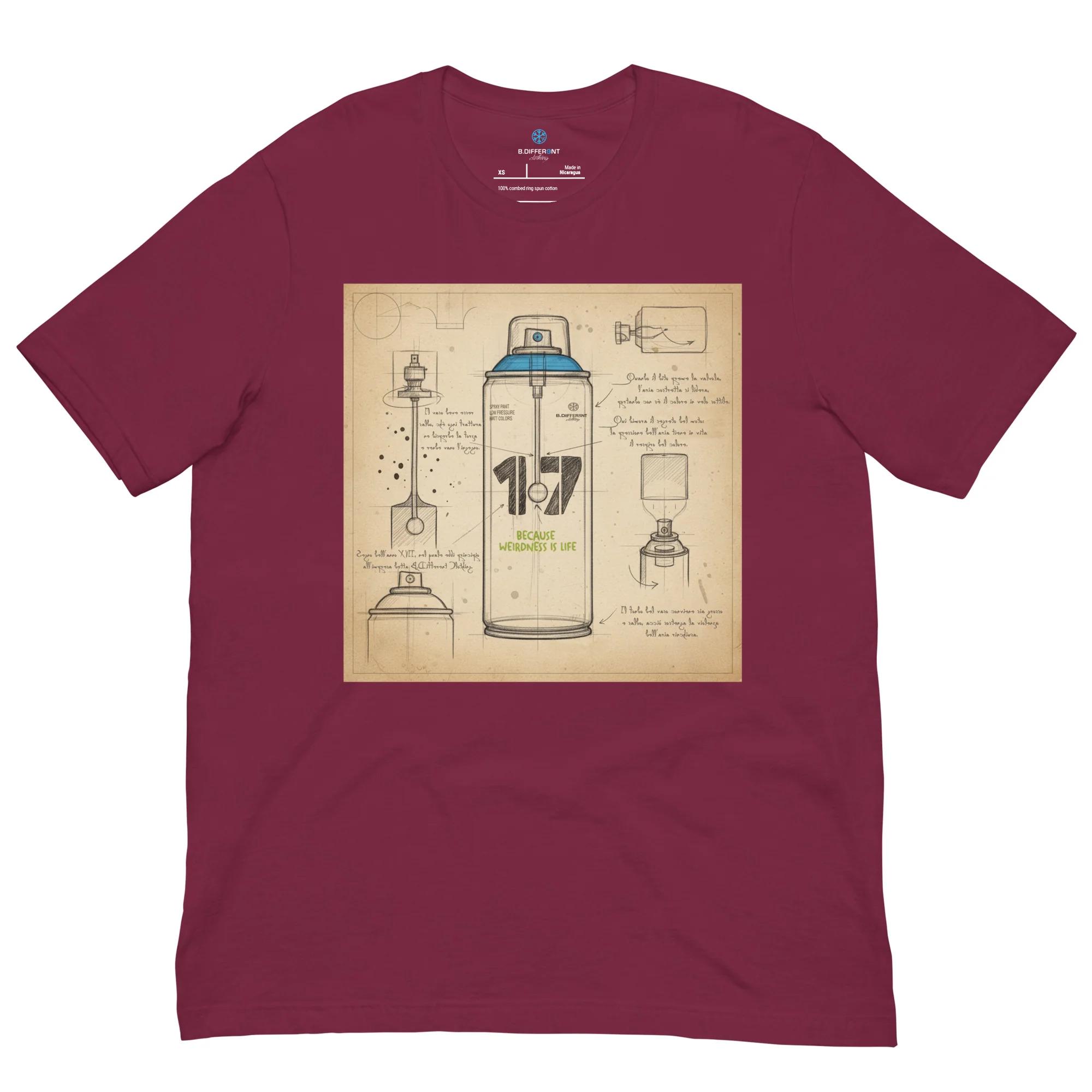 Spray Can Sketch Graffiti Tee - Image 26