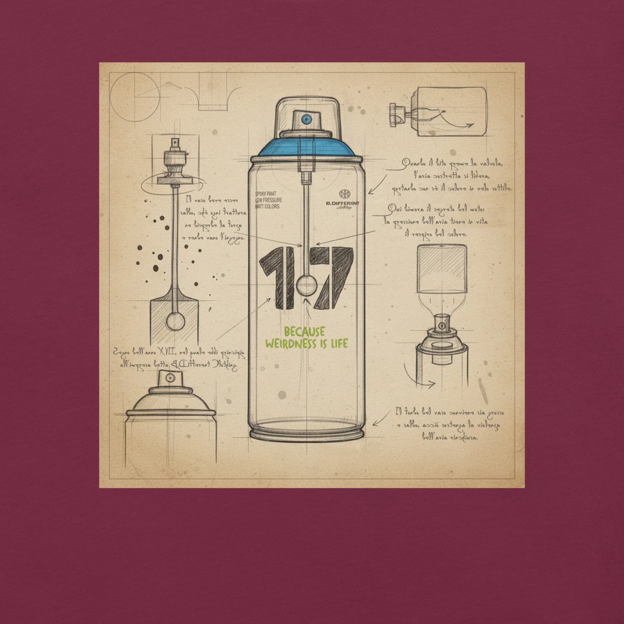 Spray Can Sketch Graffiti Tee - Image 27