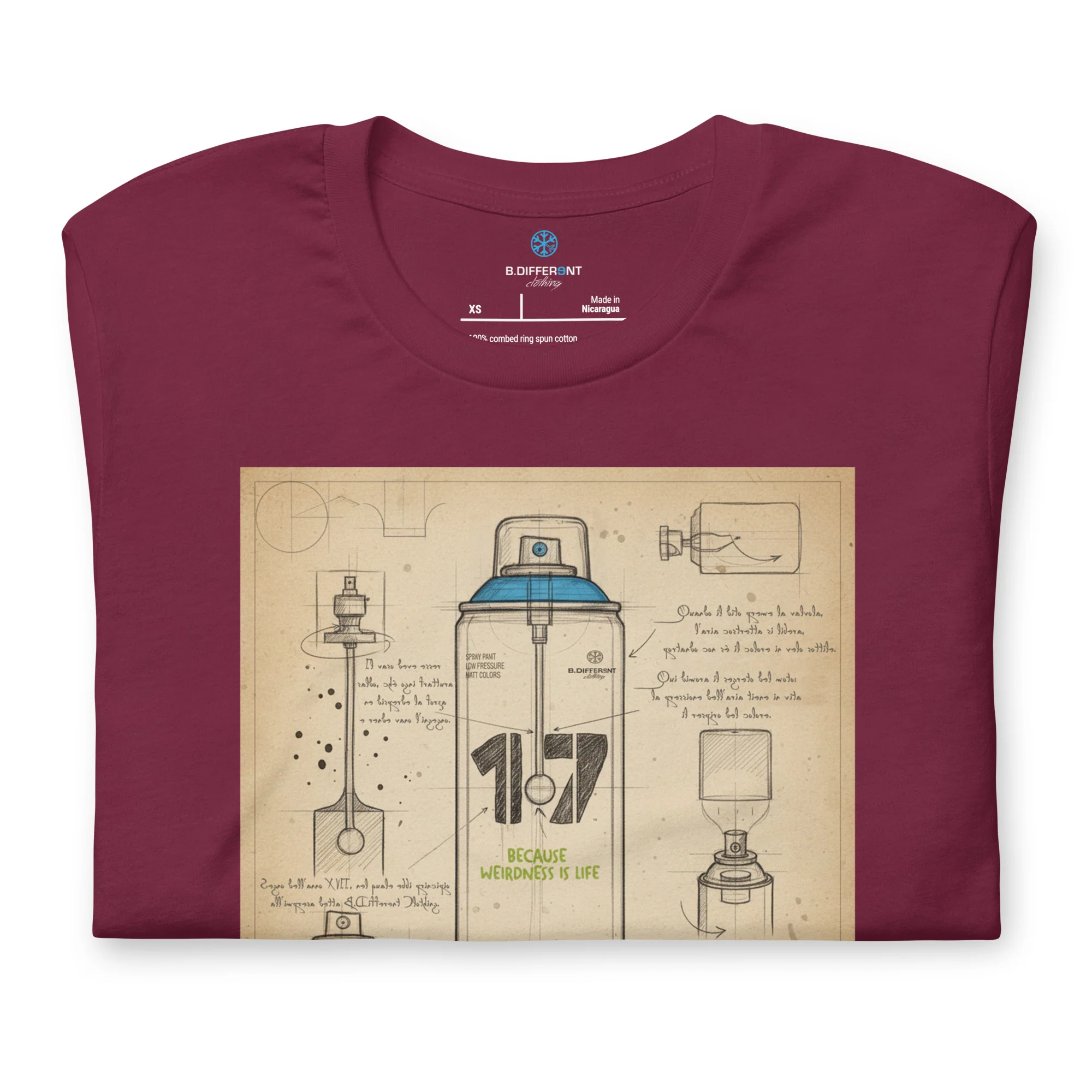 Spray Can Sketch Graffiti Tee - Image 28