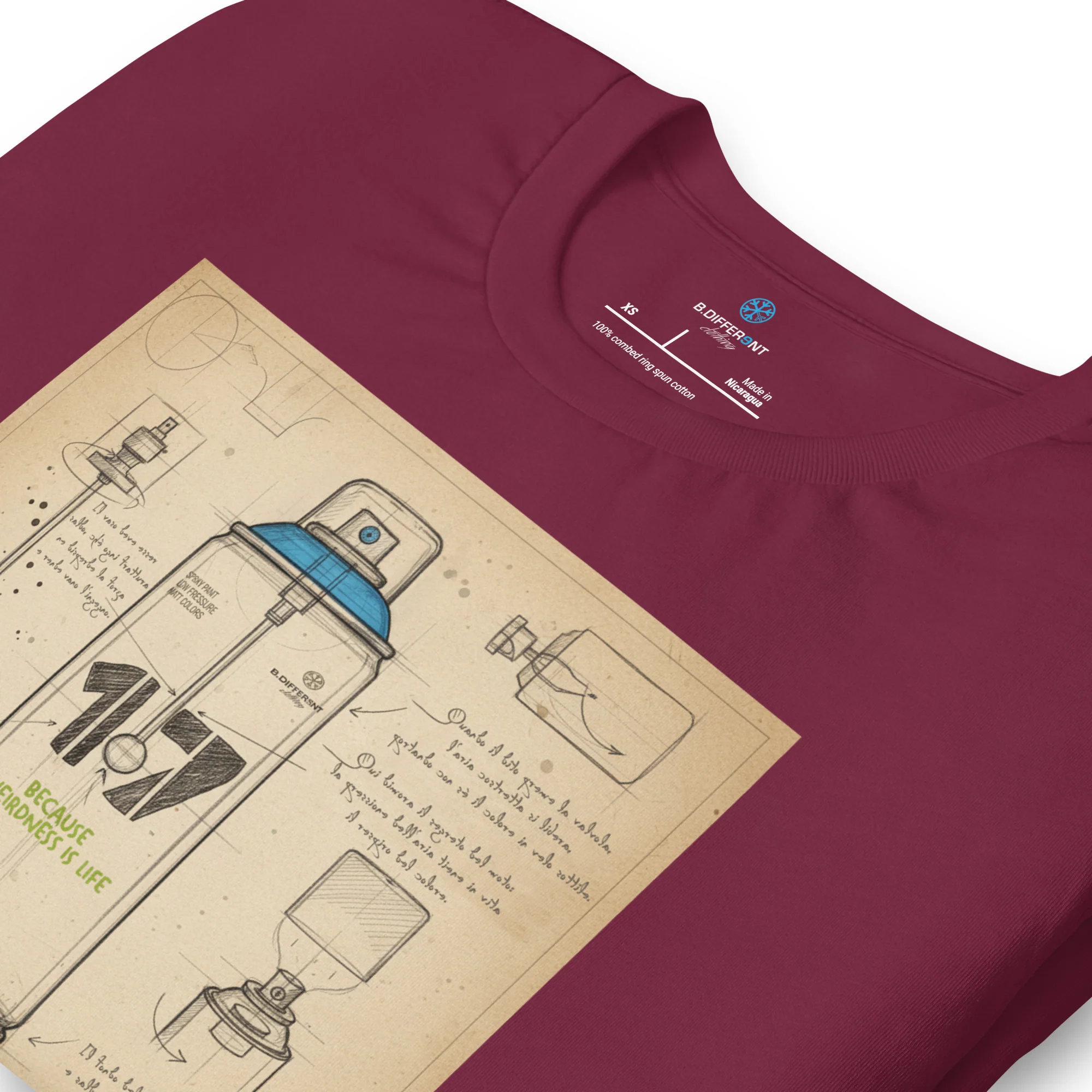 Spray Can Sketch Graffiti Tee - Image 31
