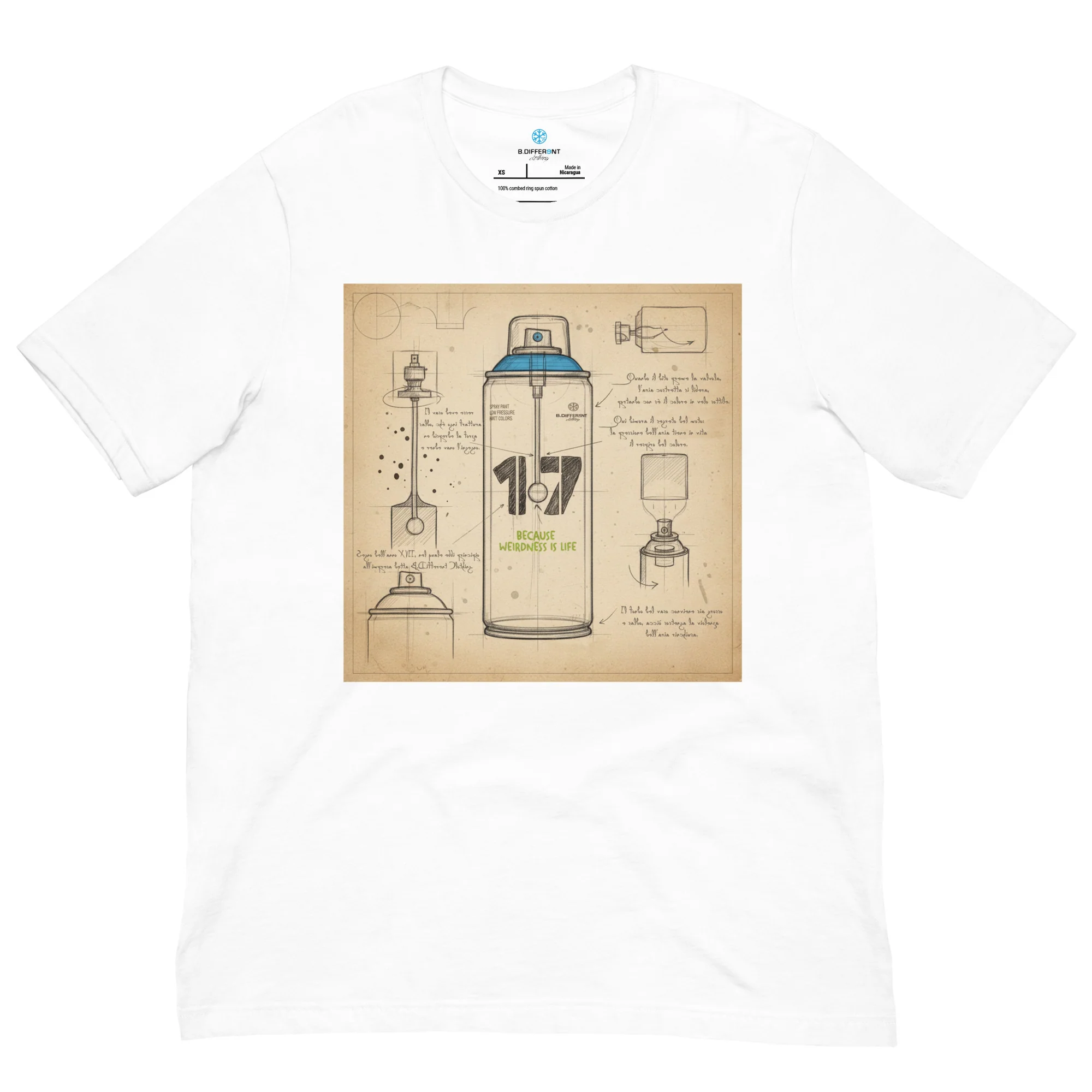 Spray Can Sketch Graffiti Tee - Image 32