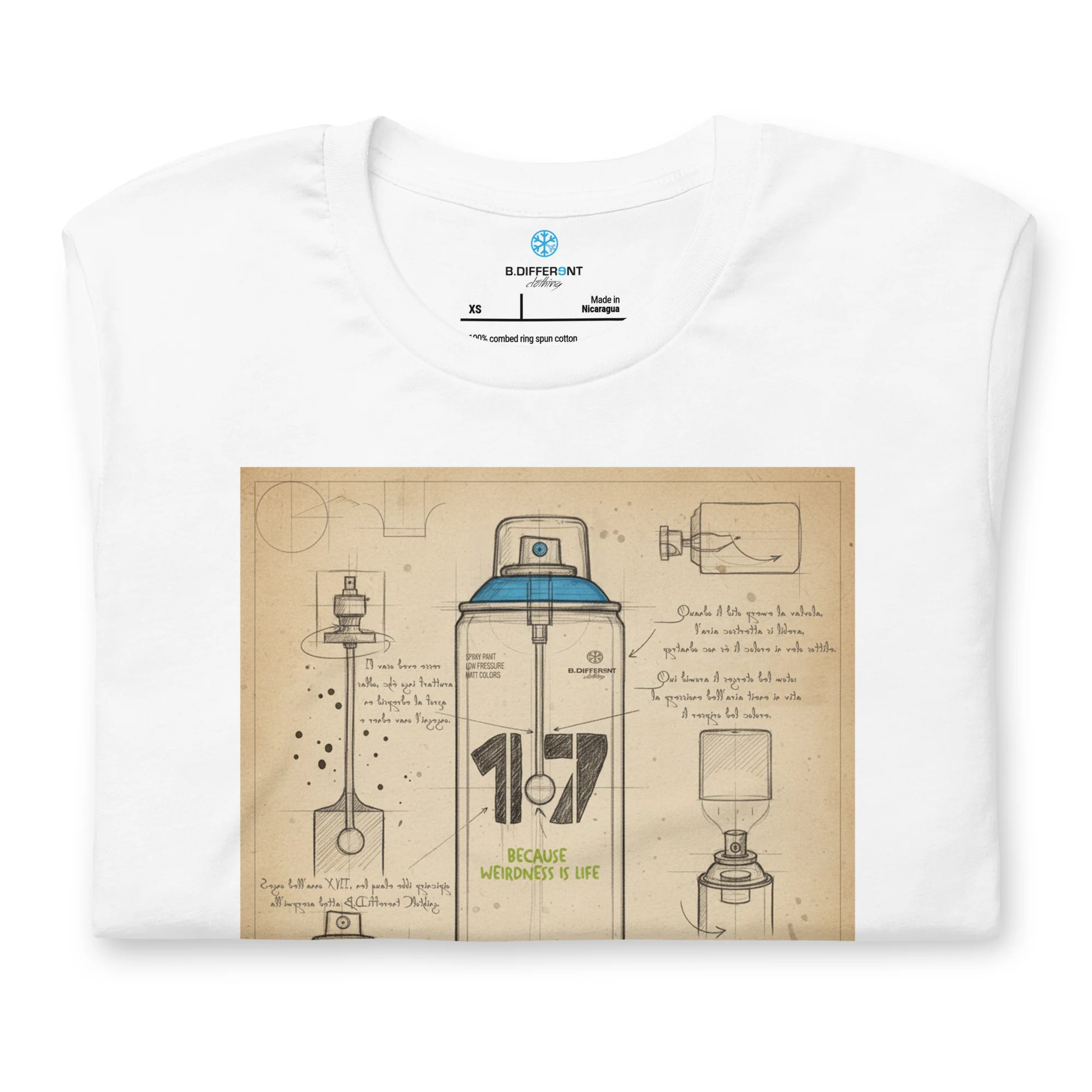 Spray Can Sketch Graffiti Tee - Image 34