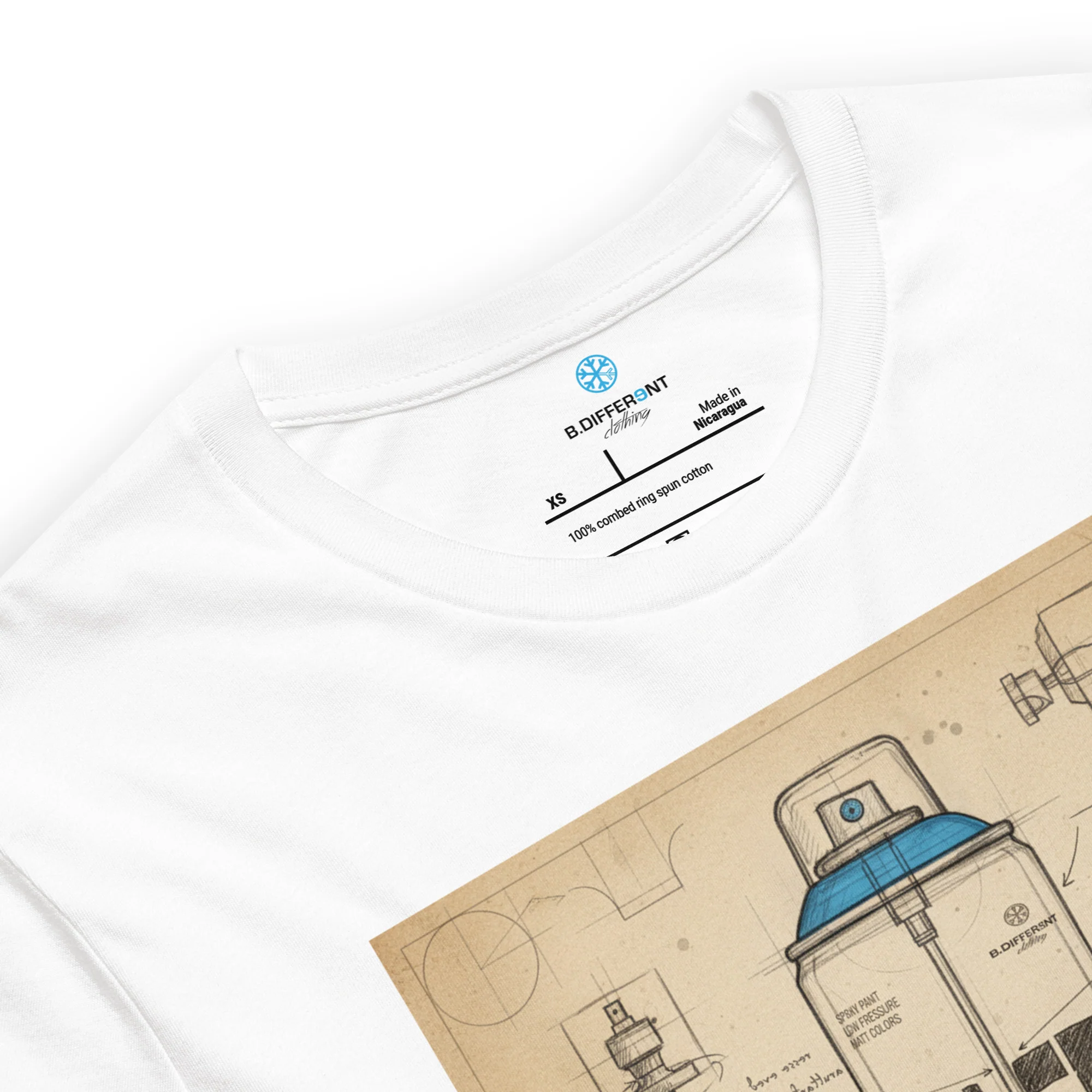 Spray Can Sketch Graffiti Tee - Image 35