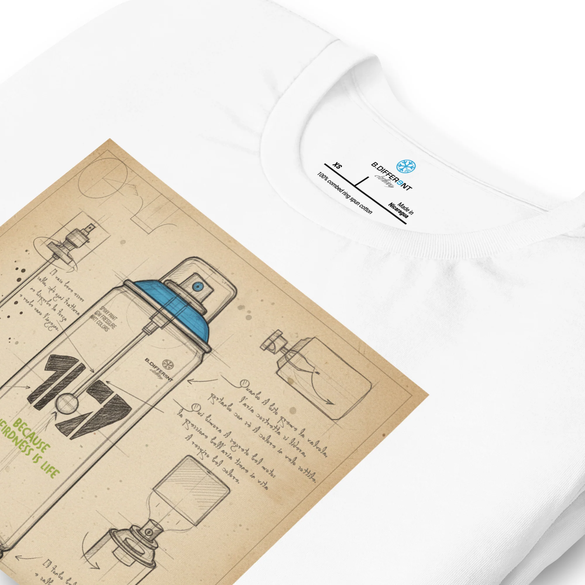 Spray Can Sketch Graffiti Tee - Image 37