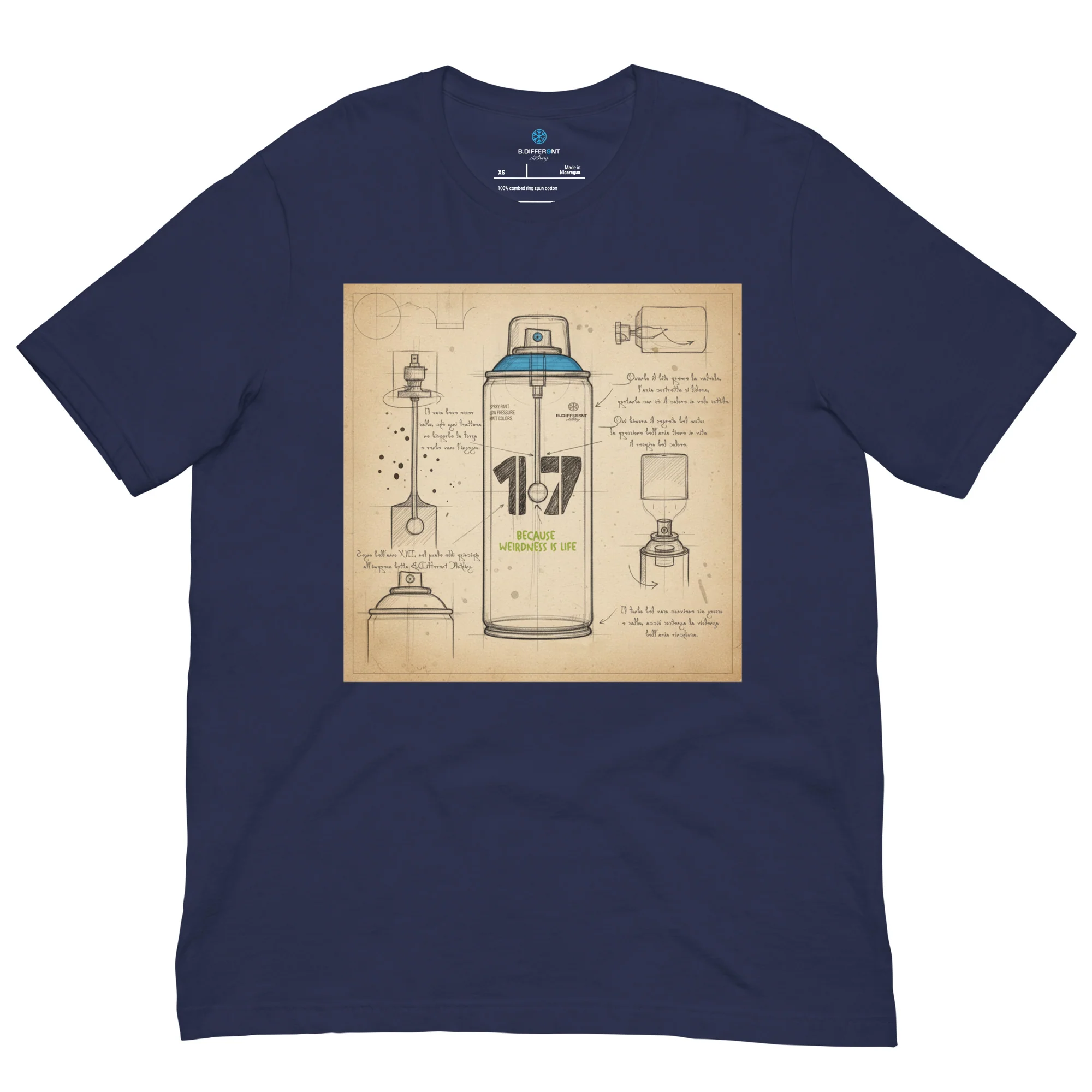 Spray Can Sketch Graffiti Tee - Image 8
