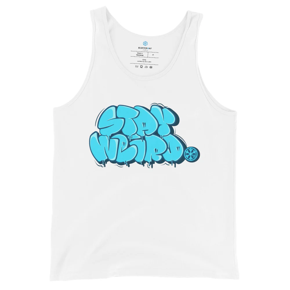 Stay Weird Graffiti Throw-up Tank Top - Image 5