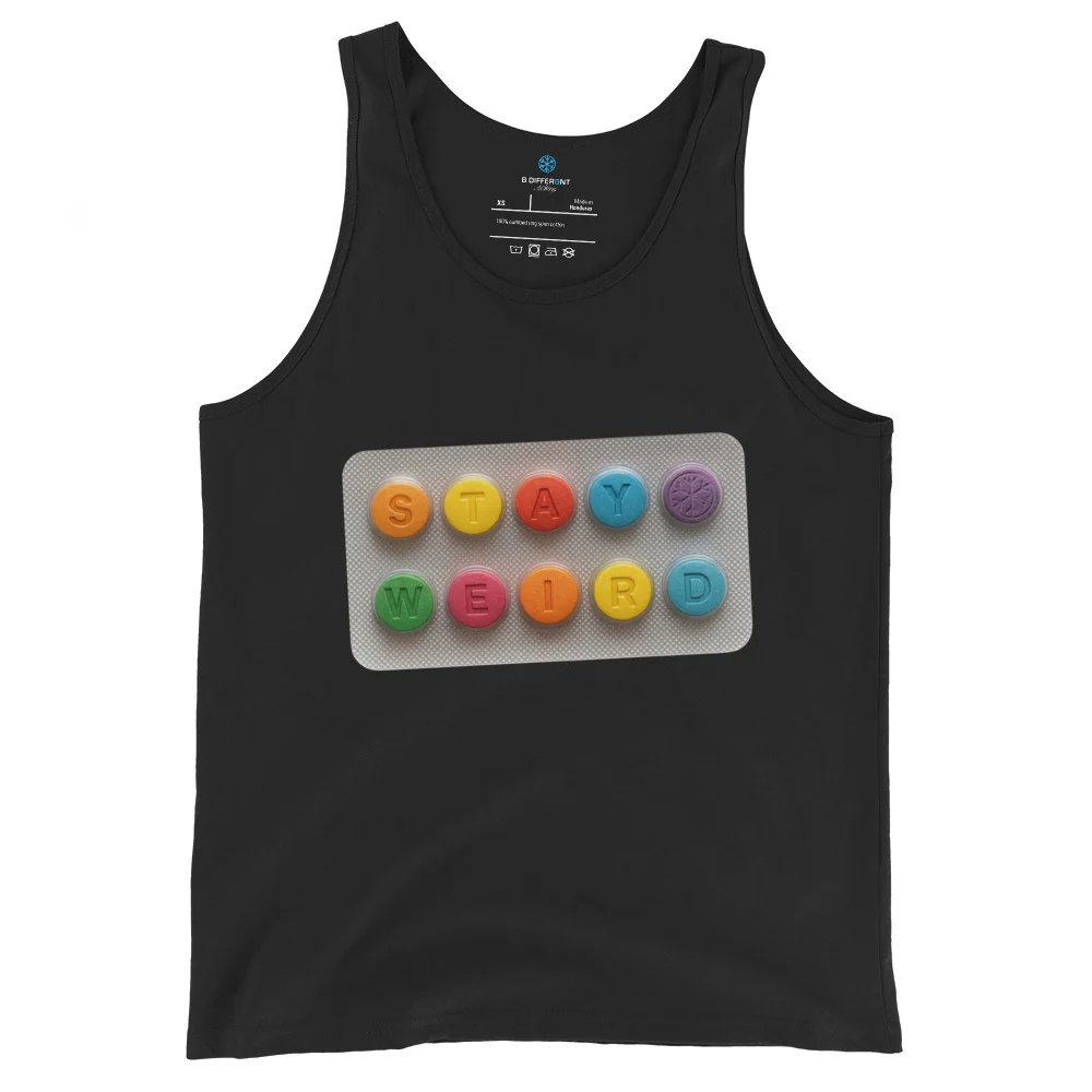 Stay Weird Pills Tank Top - Image 3