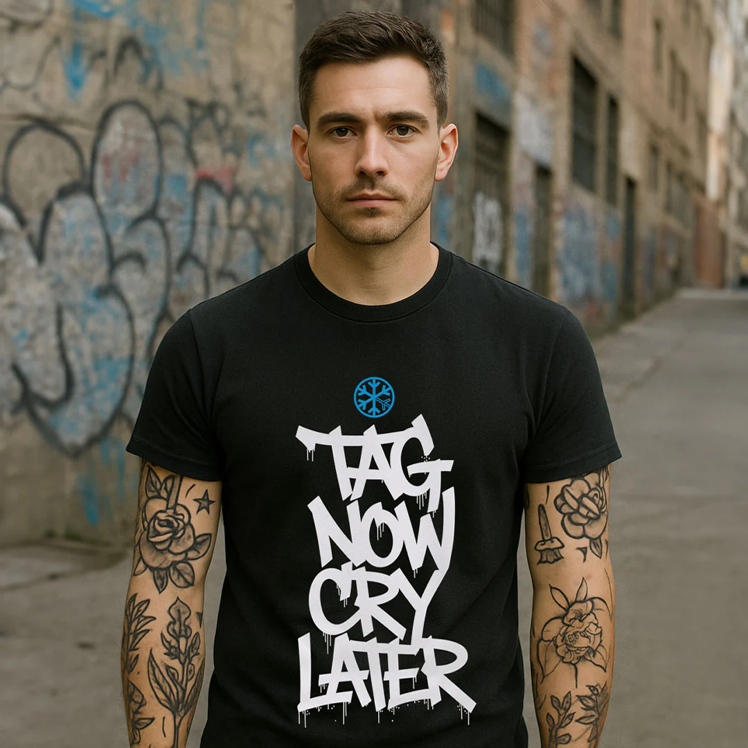 Tag Now Cry Later Graffiti Tag Tee - Image 32